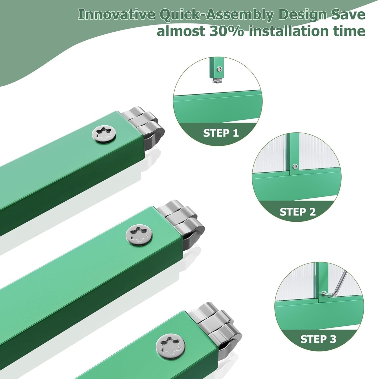 Garvee 6x11 Ft Aluminum-Framed Polycarbonate Greenhouse Kit