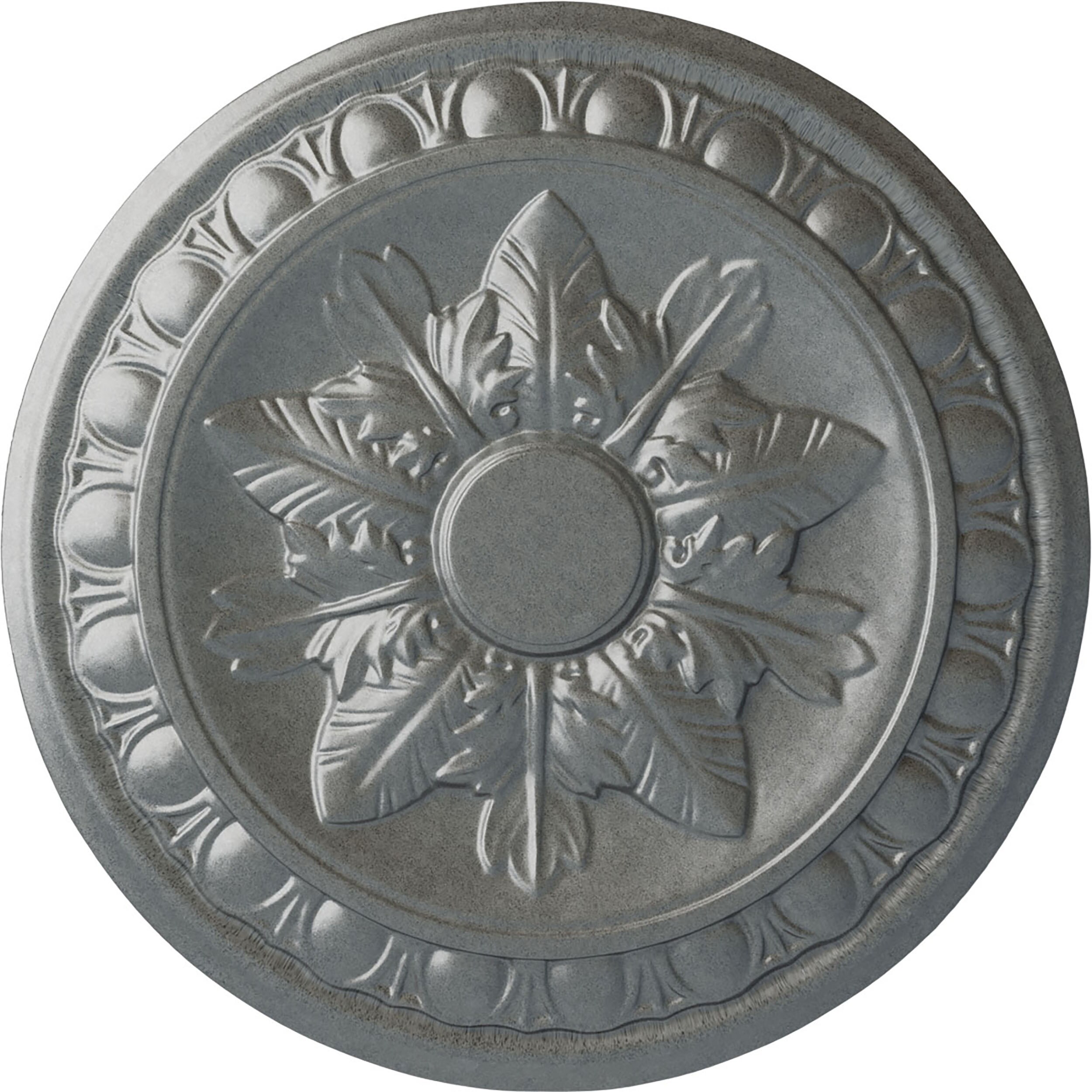 Ekena Millwork CM17EXPLS Exeter 17.75-in W x 17.75-in L Painted Platinum Polyurethane Whole Ceiling Medallion