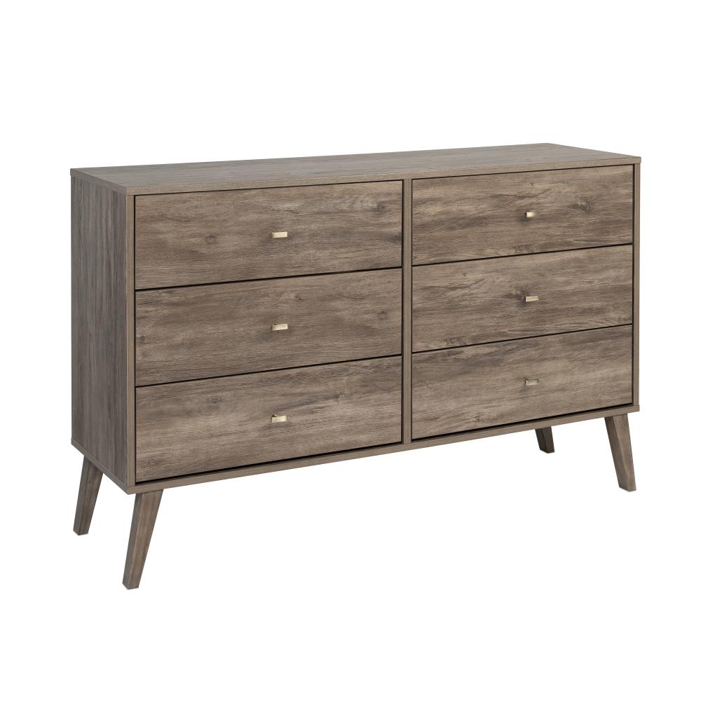 Prepac Milo Drifted Gray 6-Drawer Standard Dresser in the Dressers ...