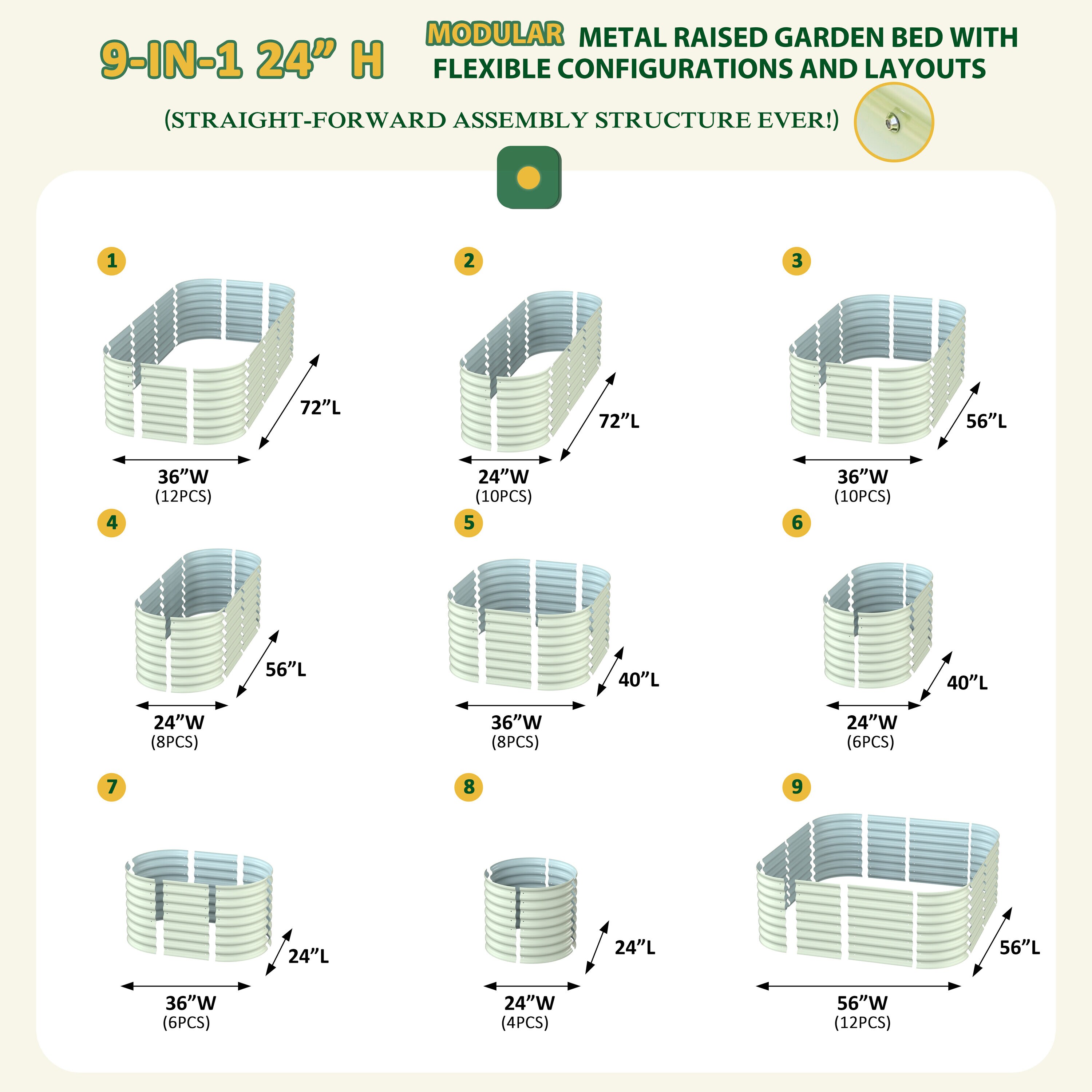 VEIKOUS PG0102-82-02CW Raised-Garden-Beds - View #3