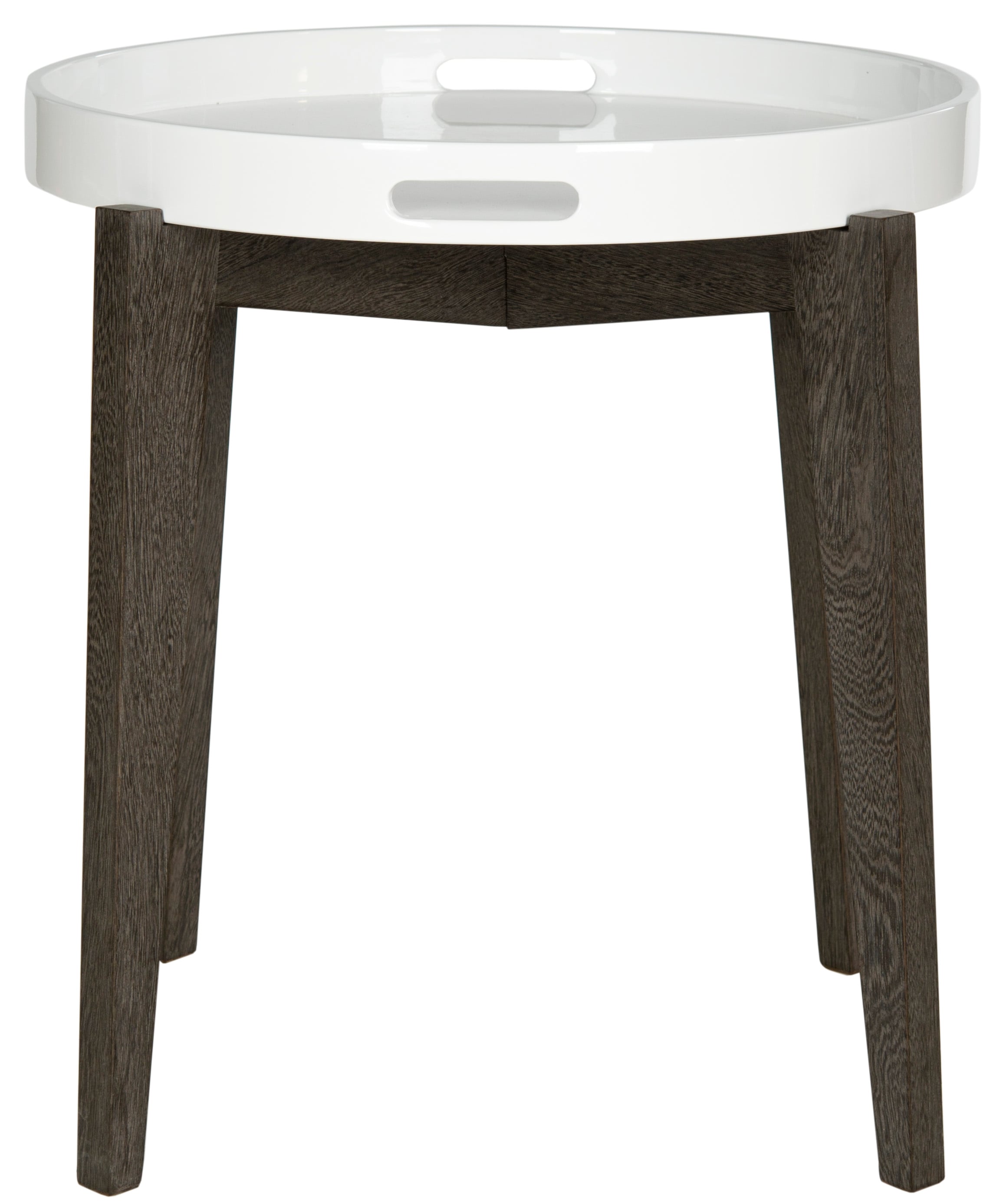 Safavieh FOX4202B Ben 19.6-in W x 21.3-in H White/Brown Wood Round Casual End Table Assembly Required