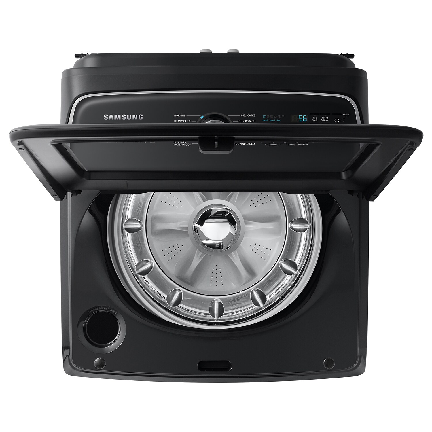 Samsung 5.4-cu ft High Efficiency Agitator Smart Top-Load Washer (Brushed Black) ENERGY STAR