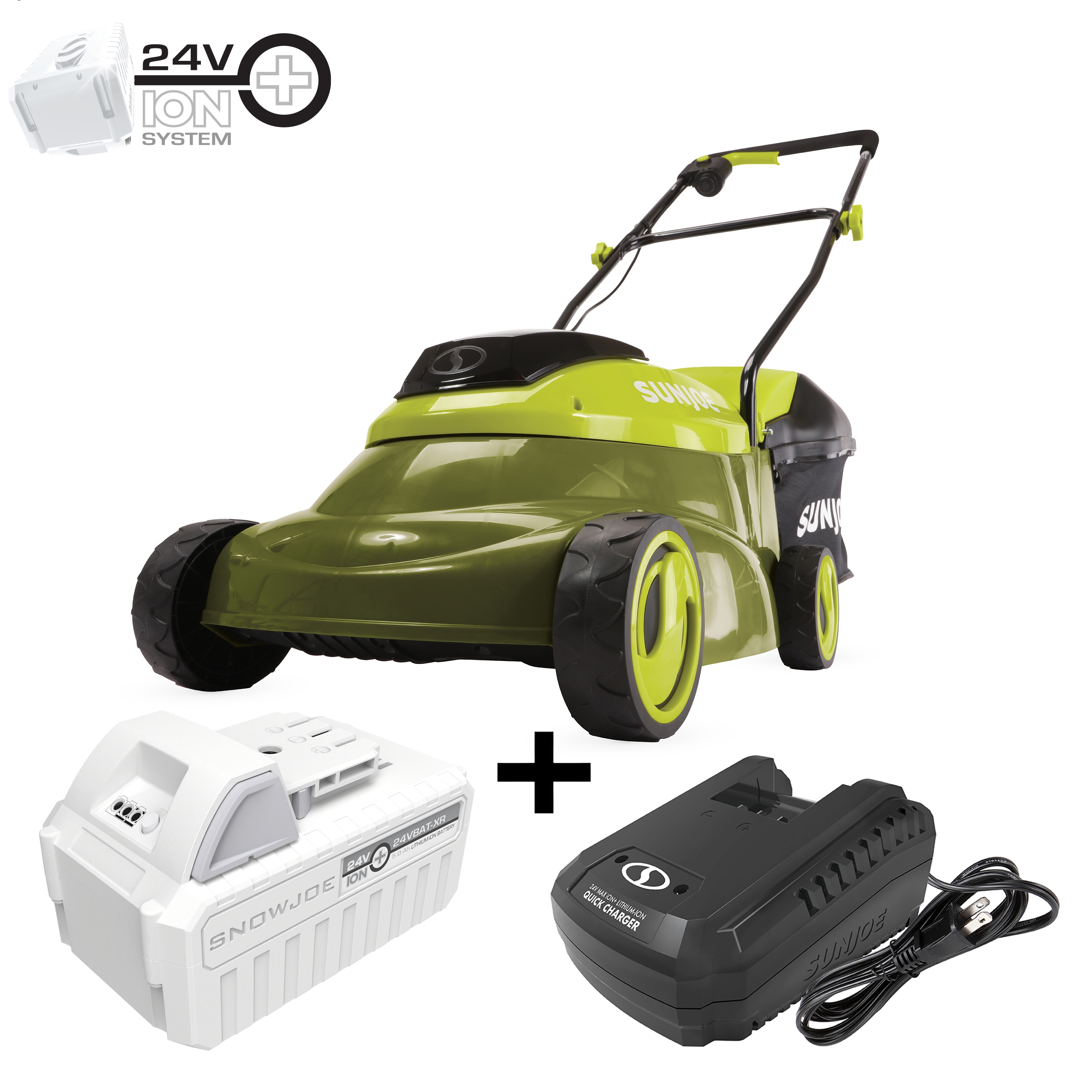 Sun Joe 24-volt 14-in Cordless Push Lawn Mower 5 Ah (1-Battery