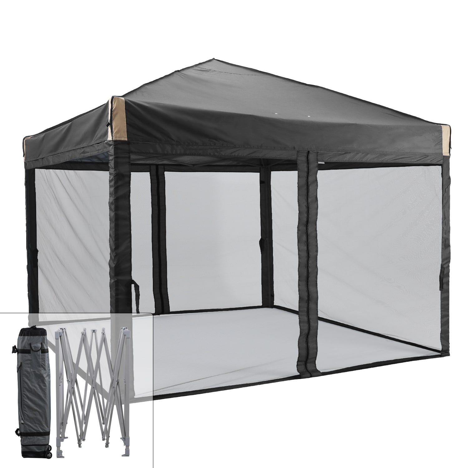 Aoodor A240-PBKDR 9.84-Feet x 9.84-Feet Rectangle Black Pop-up canopy