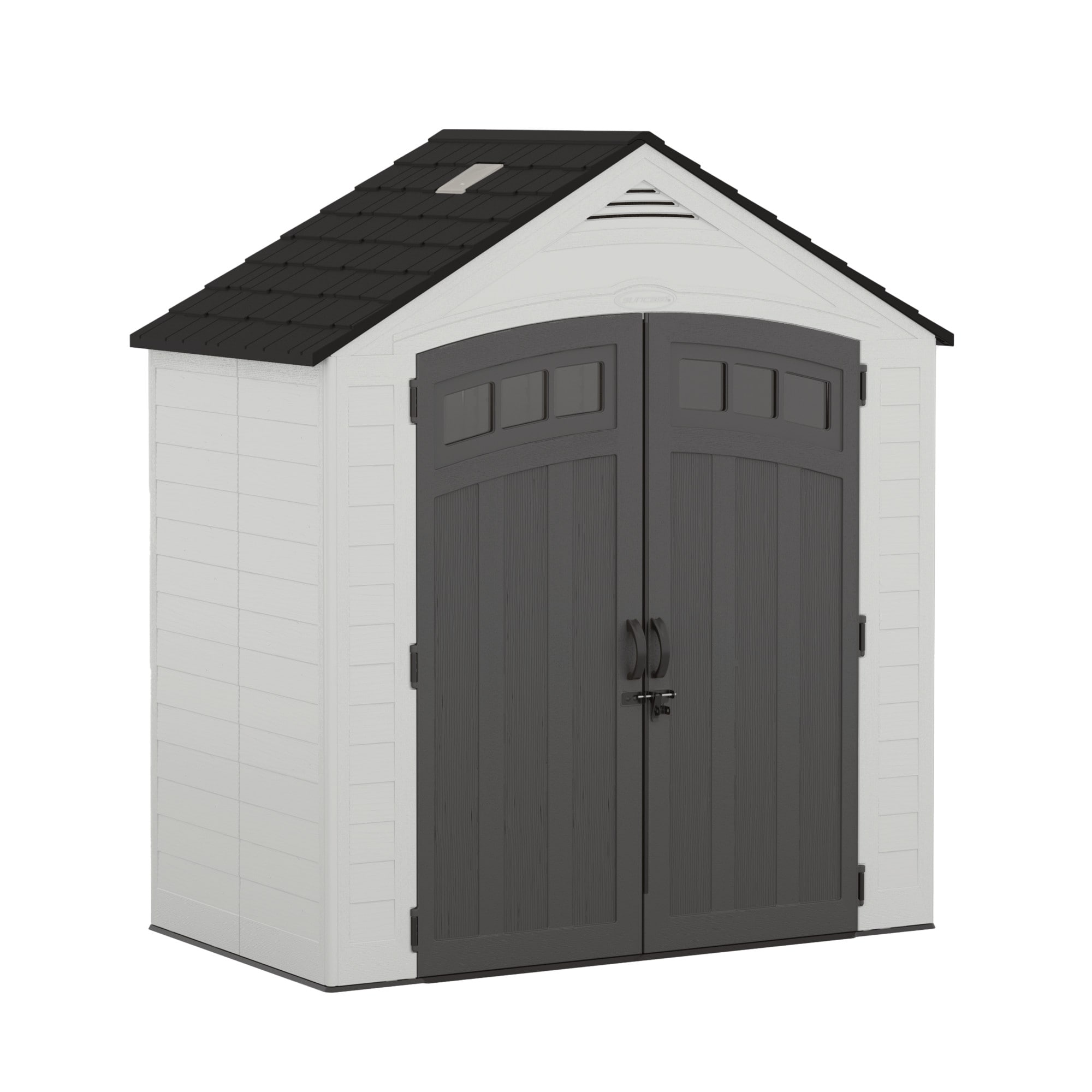 7-ft x 4-ft Vista Resin Storage Shed (Floor Included) in White | - Suncast BMS7404