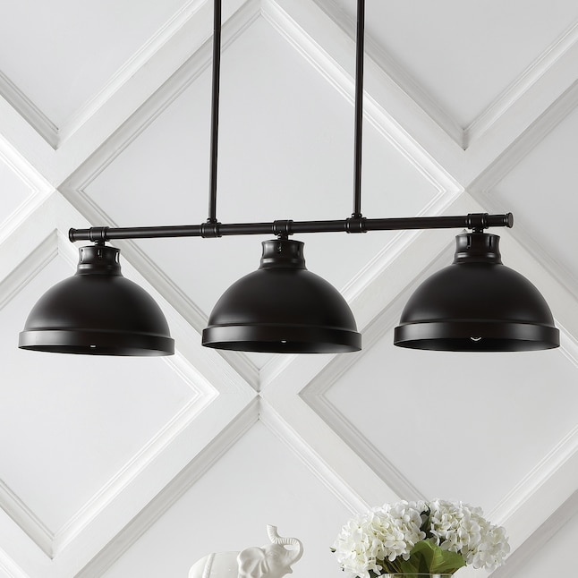 JONATHAN Y Asher Industrial Rustic 3-Light Oil Rubbed Bronze Farmhouse ...