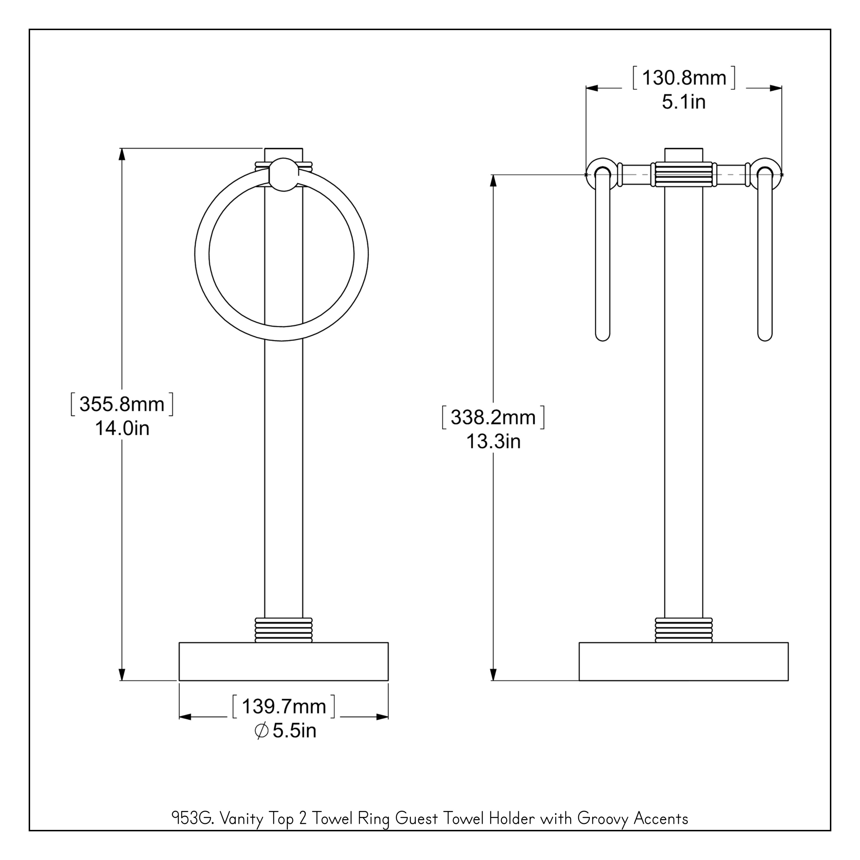 Allied Brass Antique Pewter Freestanding Countertop Double Towel Ring in  the Towel Rings department at