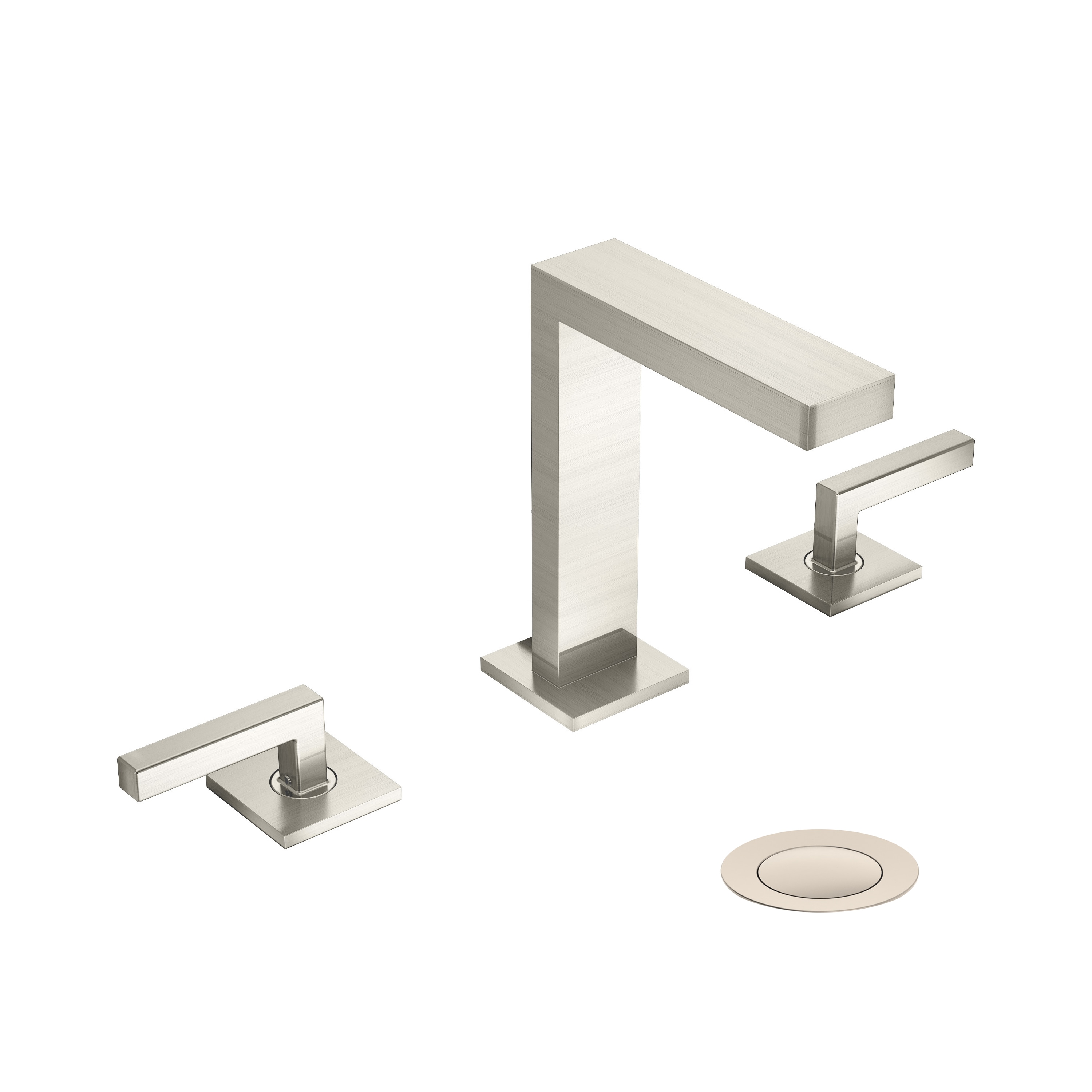 Symmons SLW3612STNPP Duro Satin Nickel Widespread 2-handle WaterSense High-arc Commercial/Residential Handle Bathroom Sink Faucet with Drain