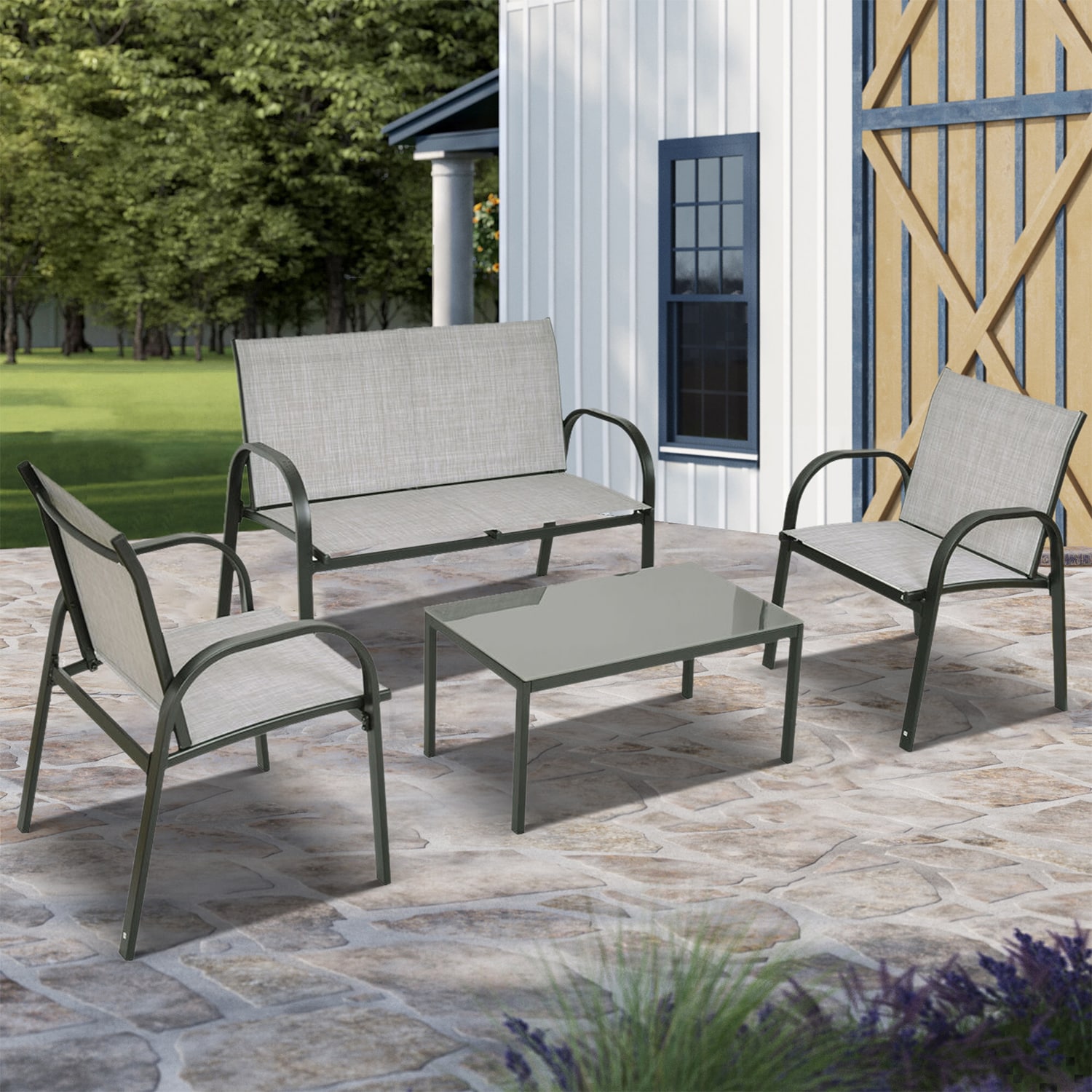 WELLFOR OUJN65848GR Patio-Conversation-Sets - View #5