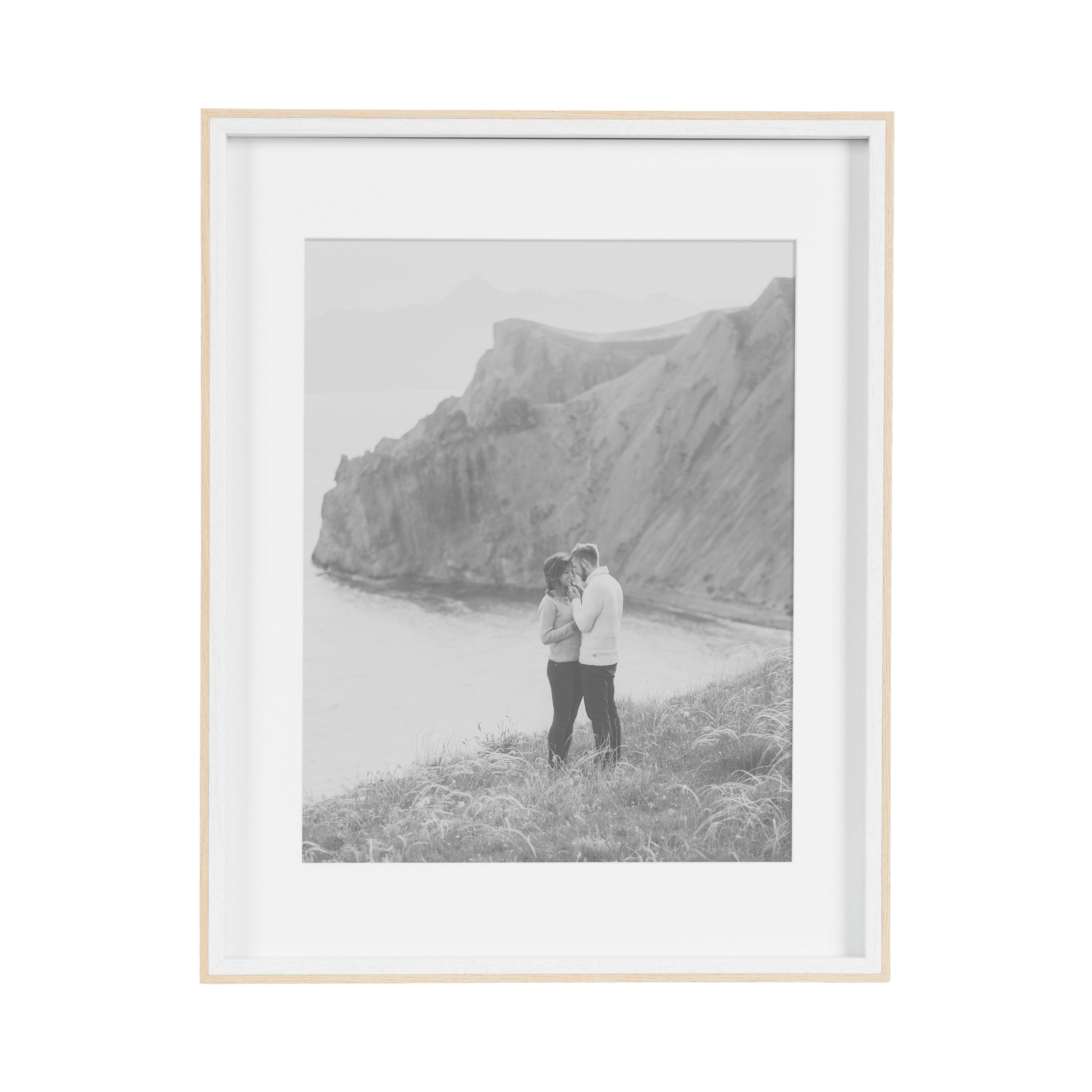 White and Natural Wood 14x18 Picture Frame Set of 3
