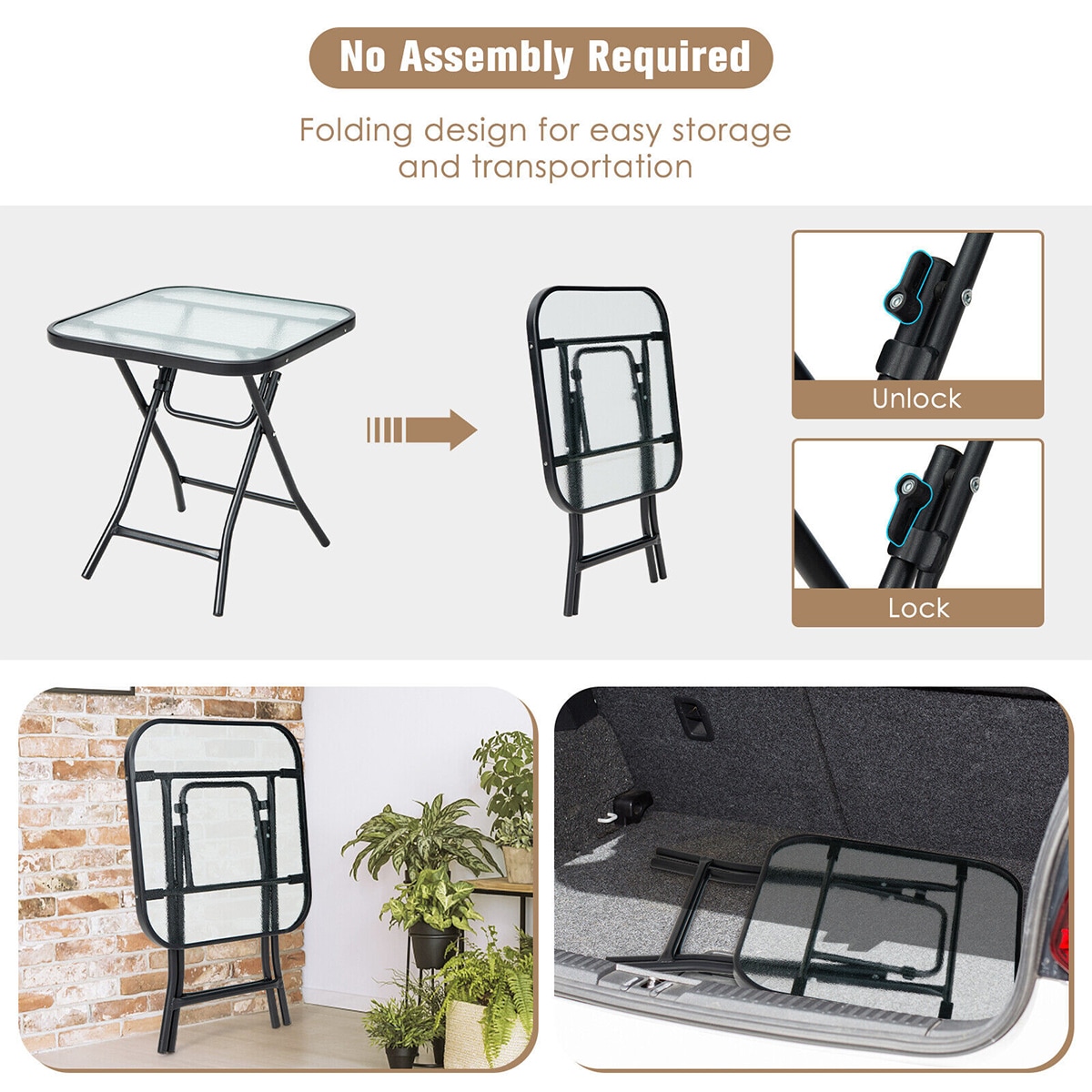 WELLFOR TDZ10401 Patio-Tables - View #3