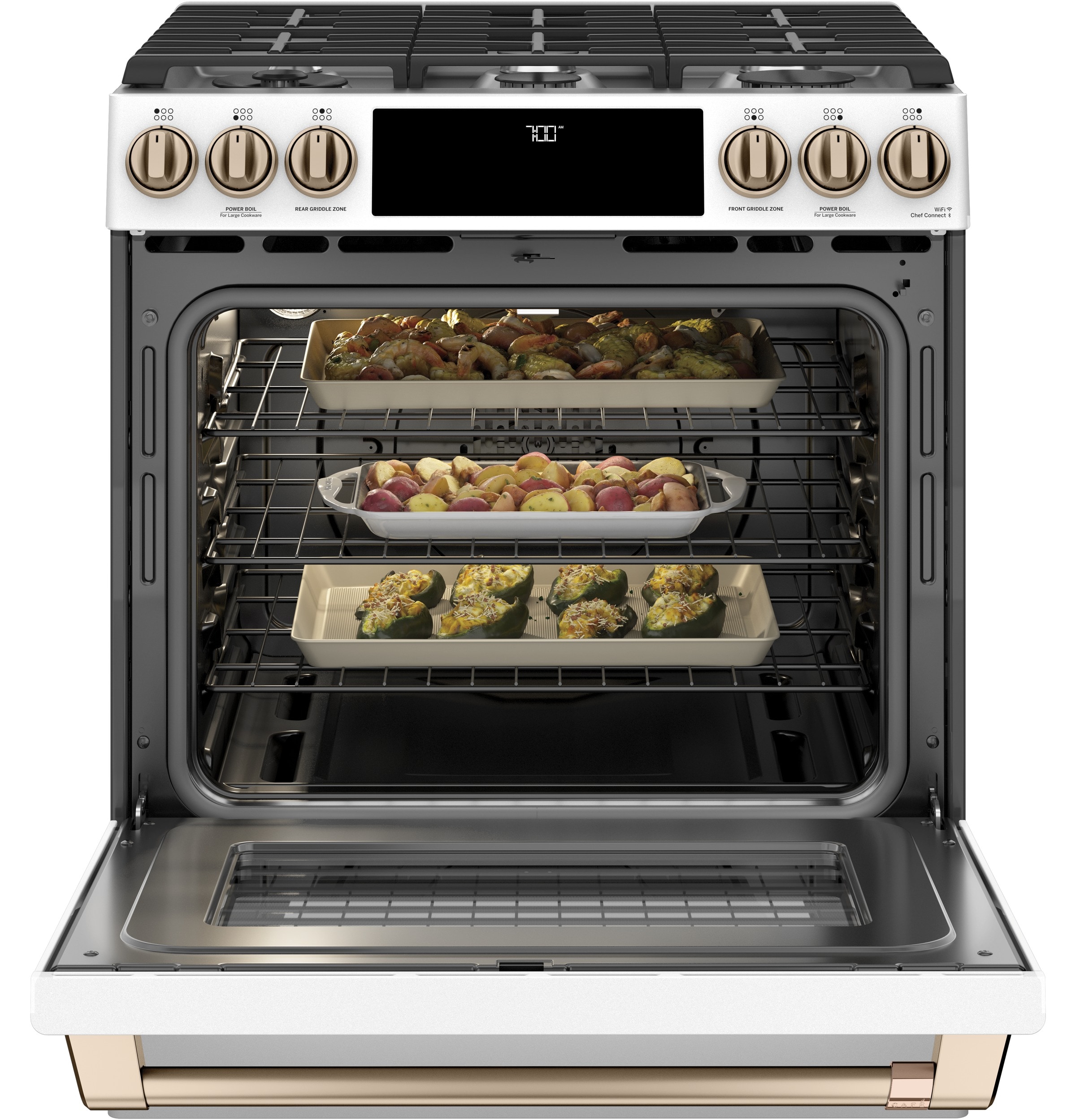 Cafe 30 in. 6.7 cu. ft. Smart Slide-In Double Oven Induction Range