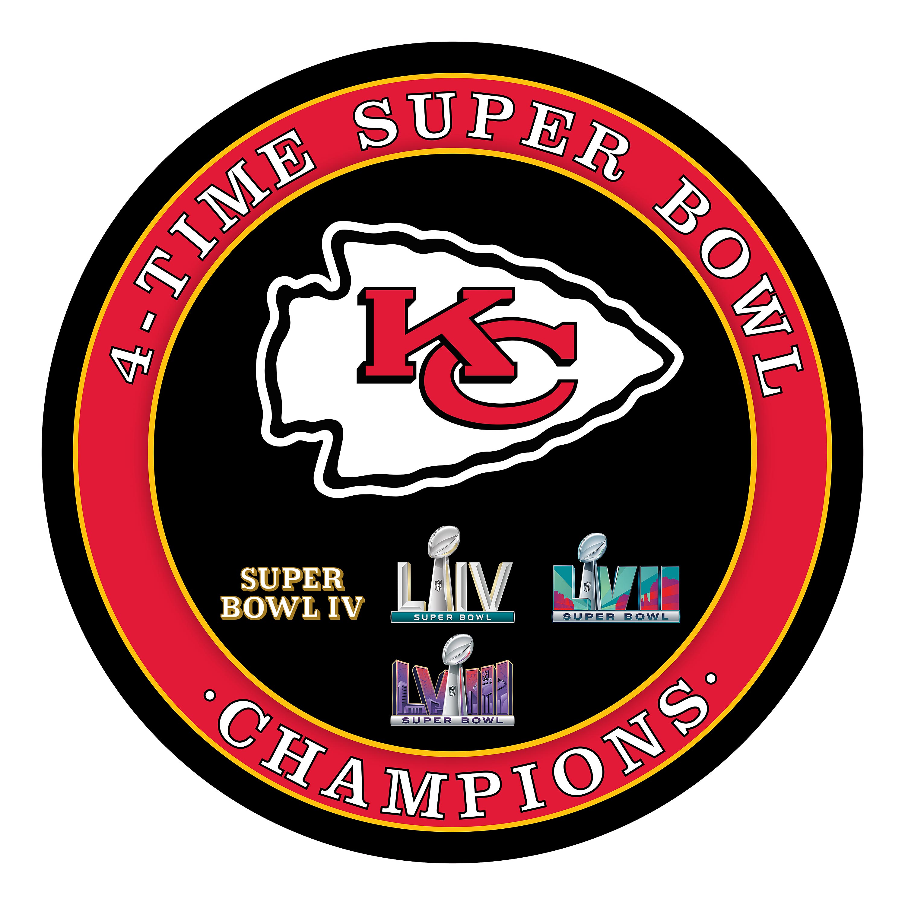 Evergreen 8LED3815RDD Kansas City Chiefs 23-Inches W x 23-Inches H Acrylic Sports Wall Phrases Wall accent