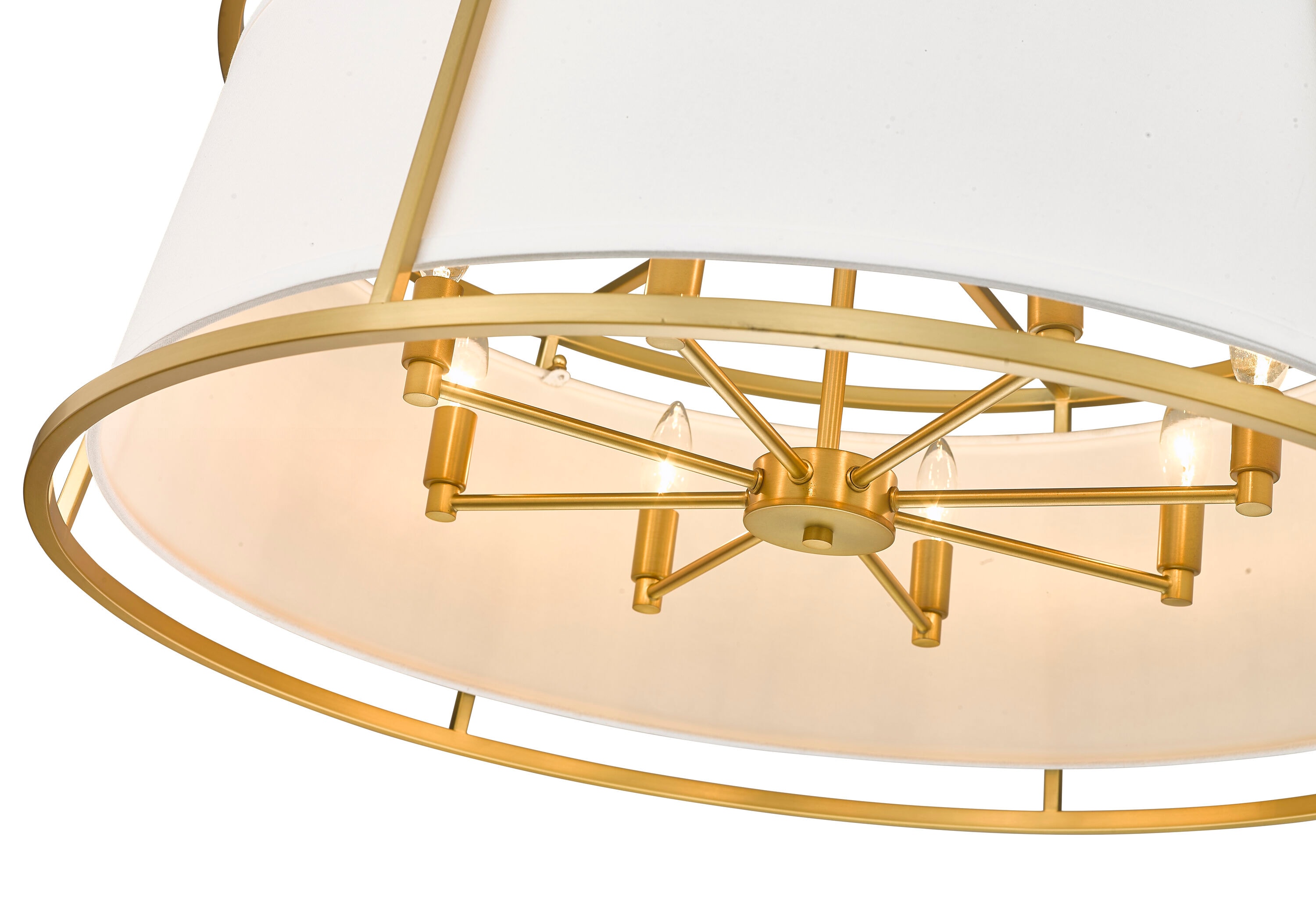 Lenyx Elegant Brushed Nickel and Brass Drum Pendant Light