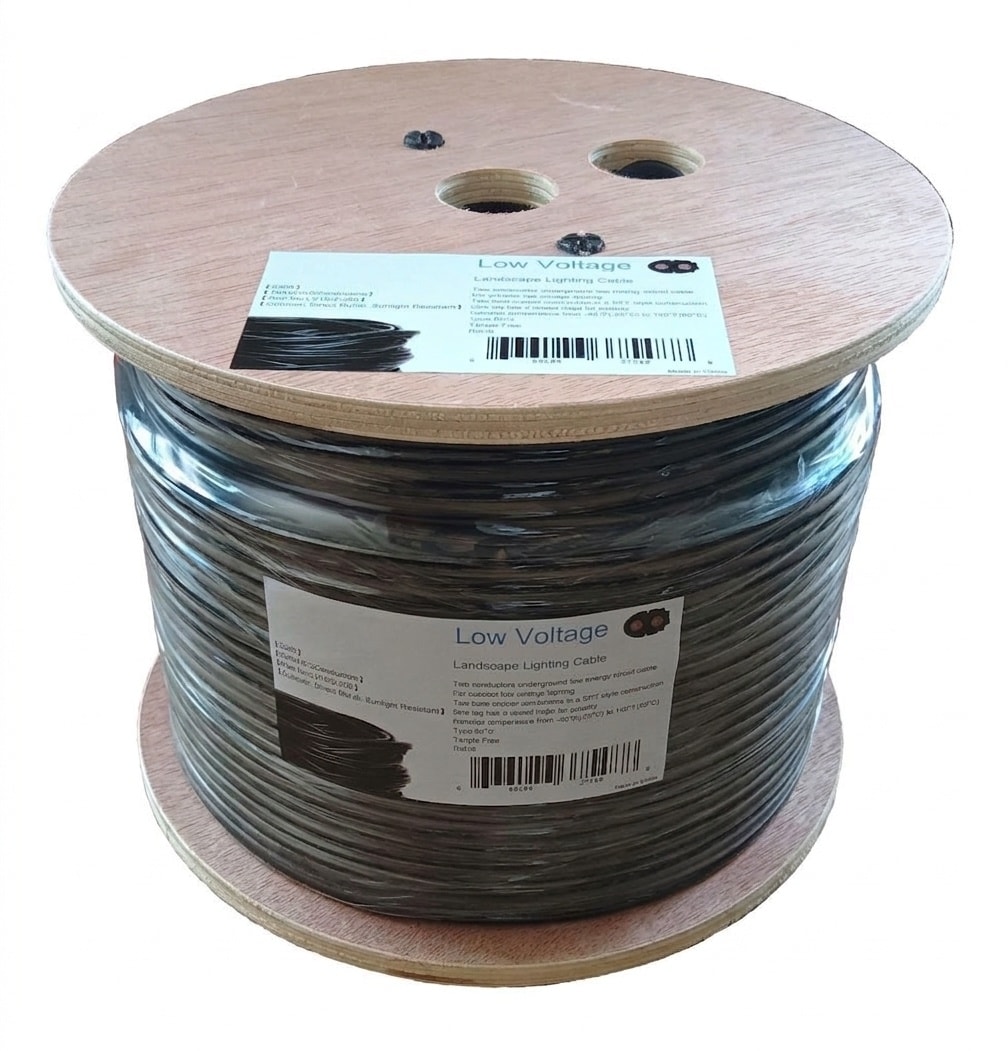 Vrbgify 16 Gauge 2 Conductor Low Voltage Landscape Lighting Cable 250FT Roll Pure Copper Direct Burial Outdoor Underground Electrical Wire Black #LVG0424T17