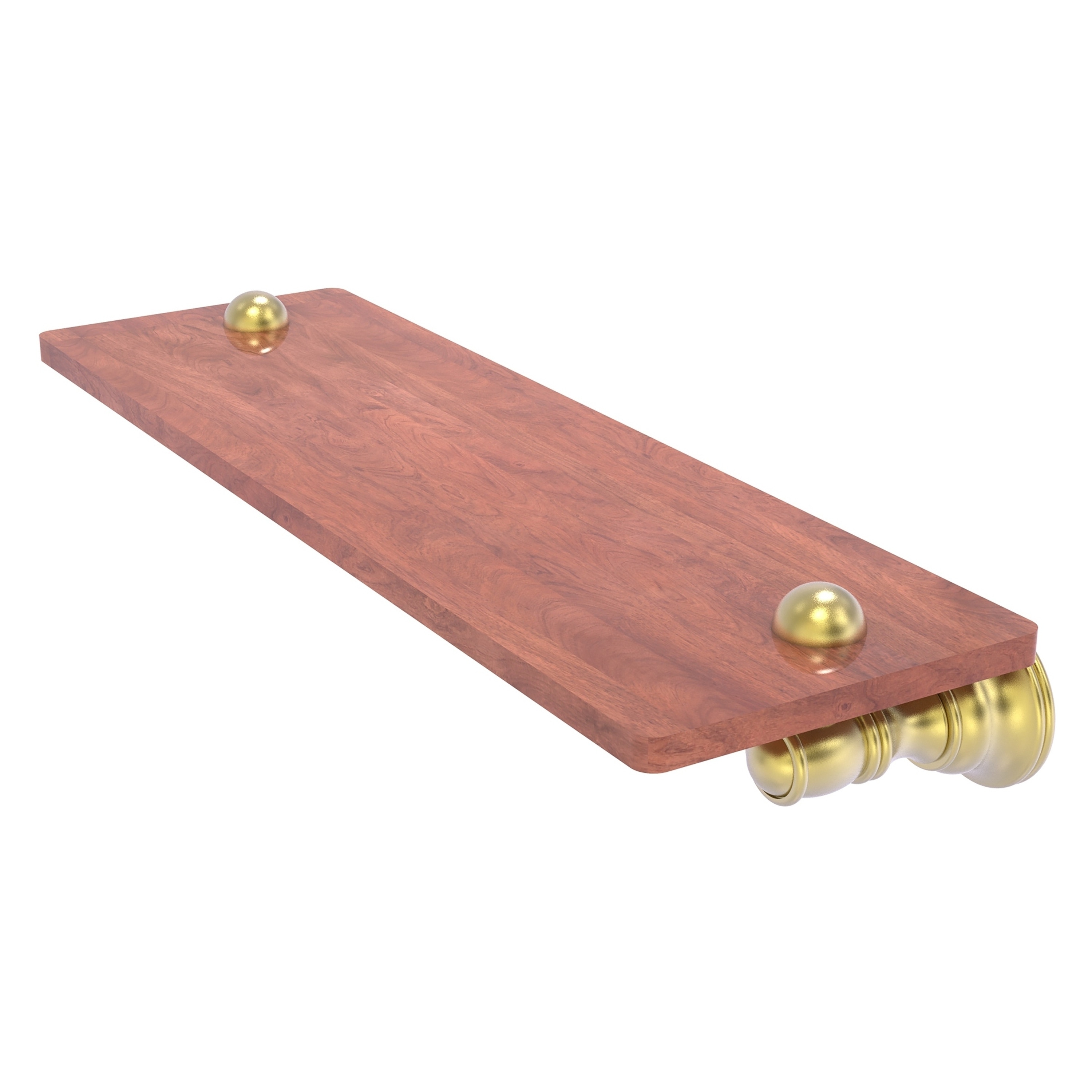 Allied Brass CL-1-16-IRW-SBR Carolina Satin Brass Wall mount Bathroom Shelf ( 16-in x 2.4-in x 5-in )