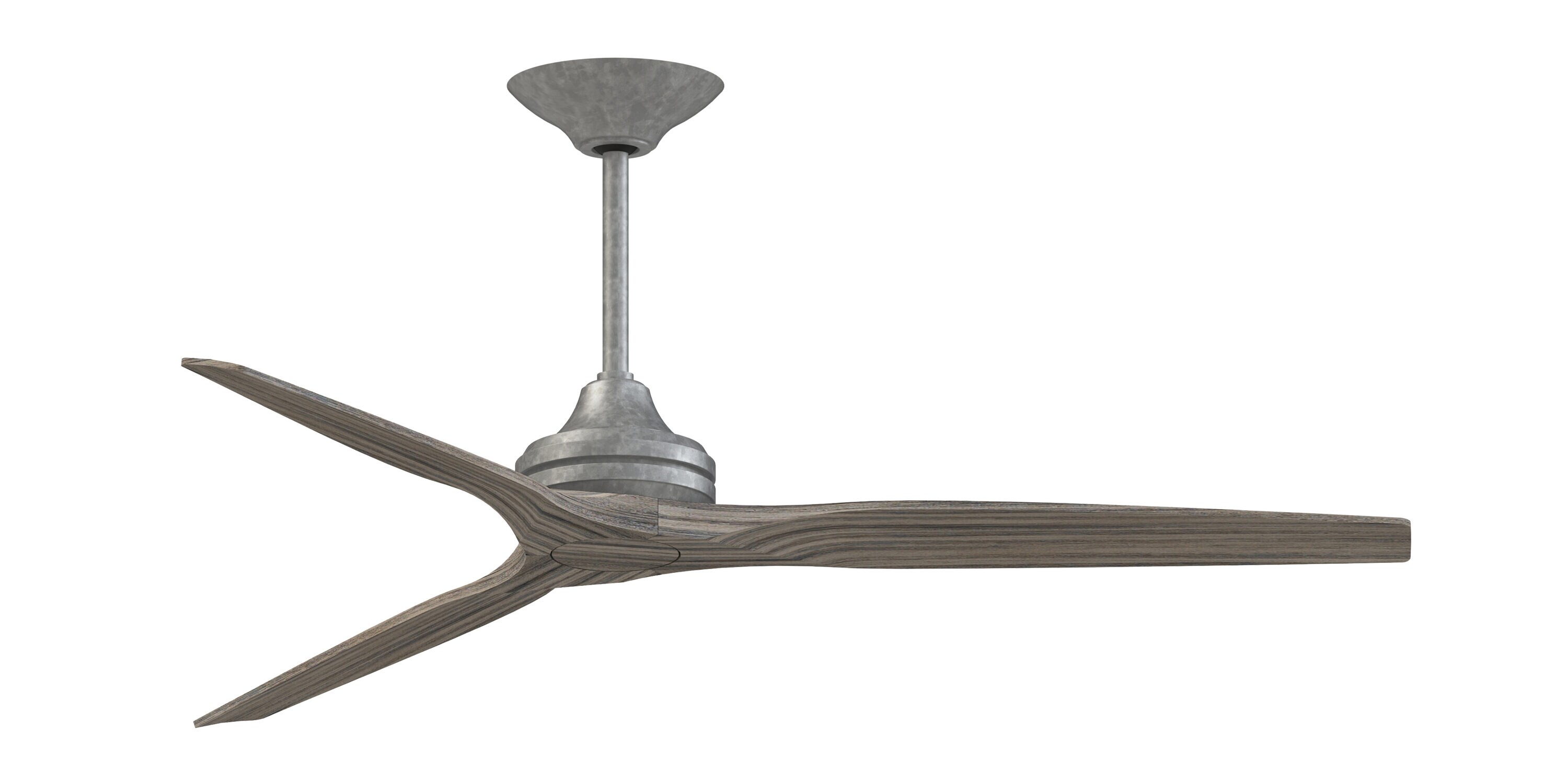 Fanimation FPD6721BGZ-64WE Spitfire 64-in Outdoor Smart Galvanized with Weathered Wood Blades Propeller Ceiling Fan Light Kit Compatible - Remote Included ( 3 -Blade )