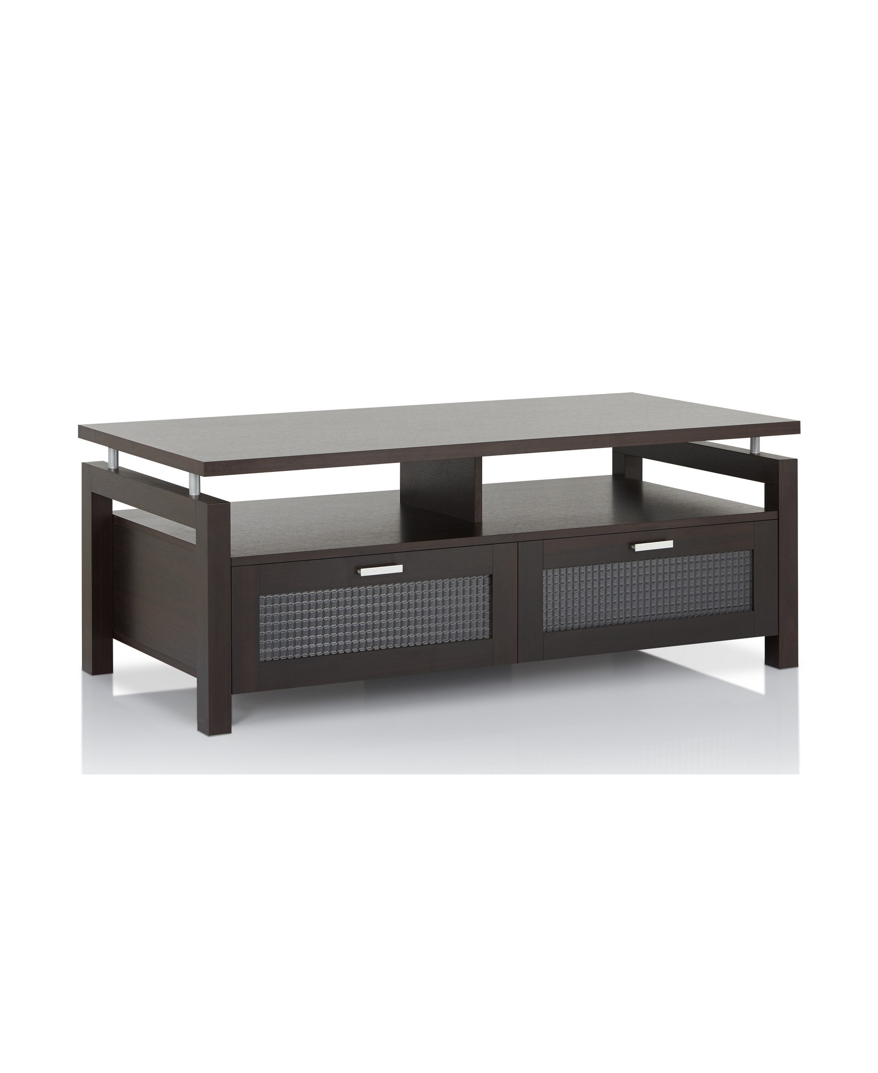 Bianco Espresso Modern Coffee Table with Storage in Brown | - Furniture of America YNJ-1531C5