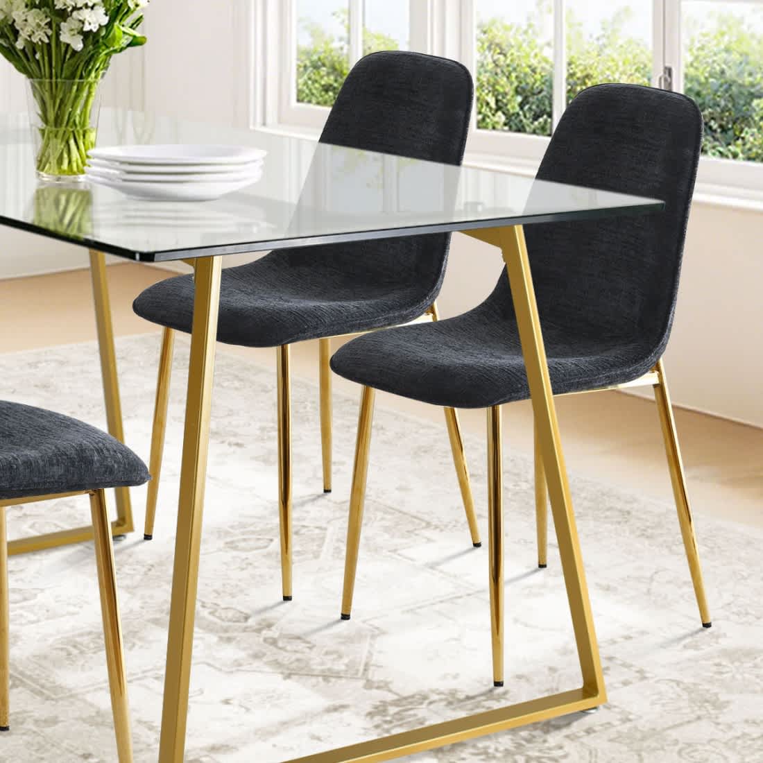 Maison Boucle MONA+OSLO-BLACK-4 Dining-Sets - View #2
