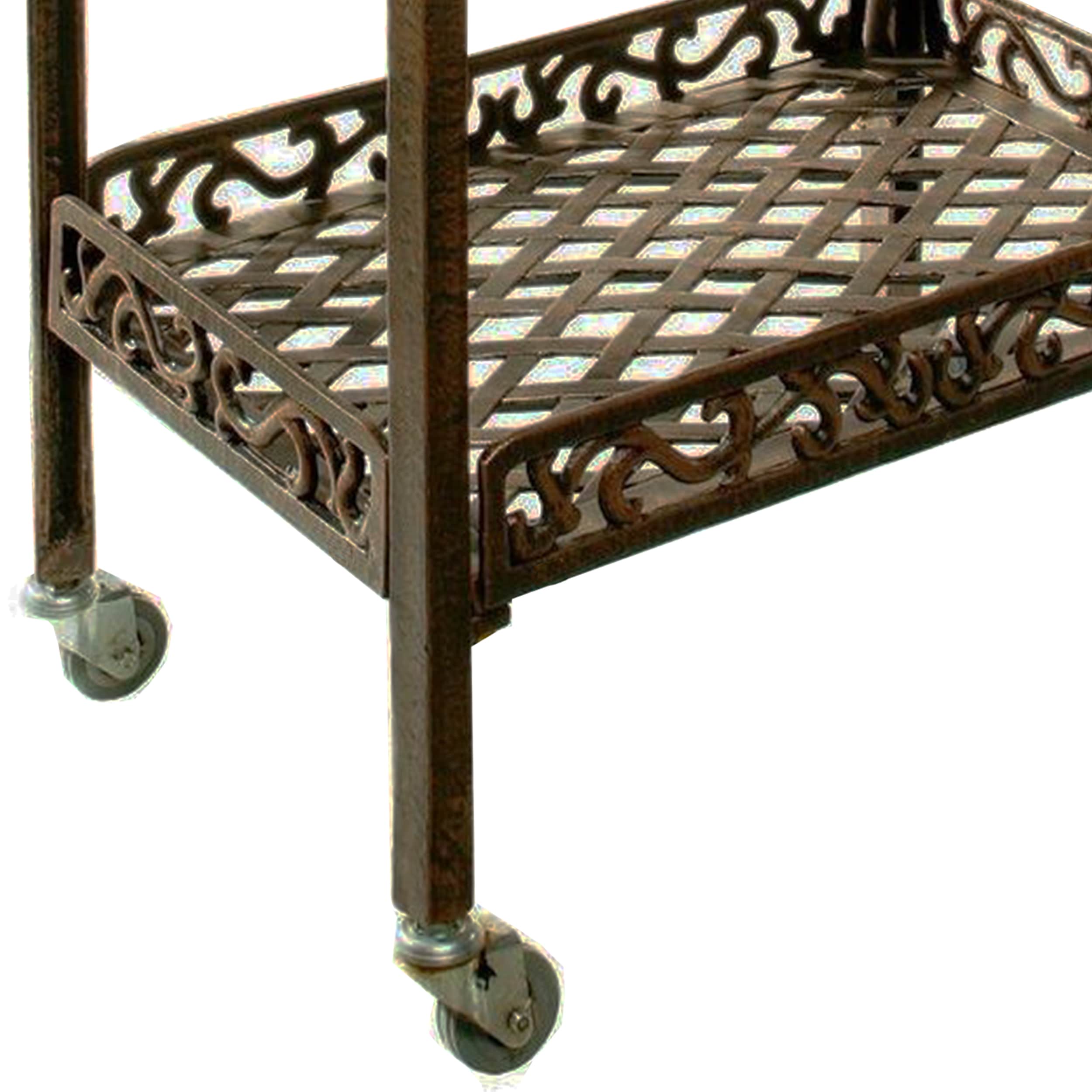 Oakland Living Vineyards 31-in H x 10.75-in W Antique Bronze Outdoor Round Cast  Iron Plant Stand at