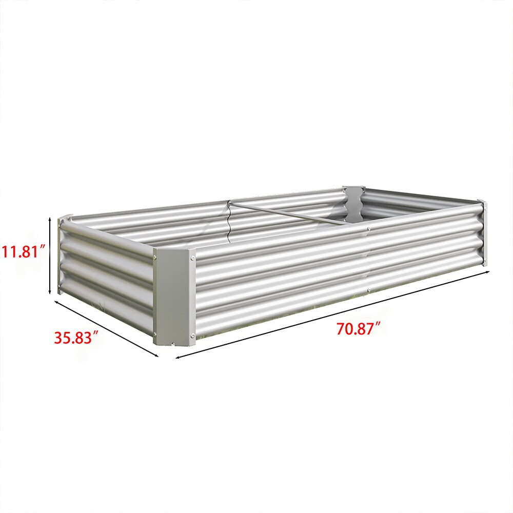 ZAKLOOP 35.83-in W x 70.87-in L x 11.81-in H Silver Galvanized Metal ...