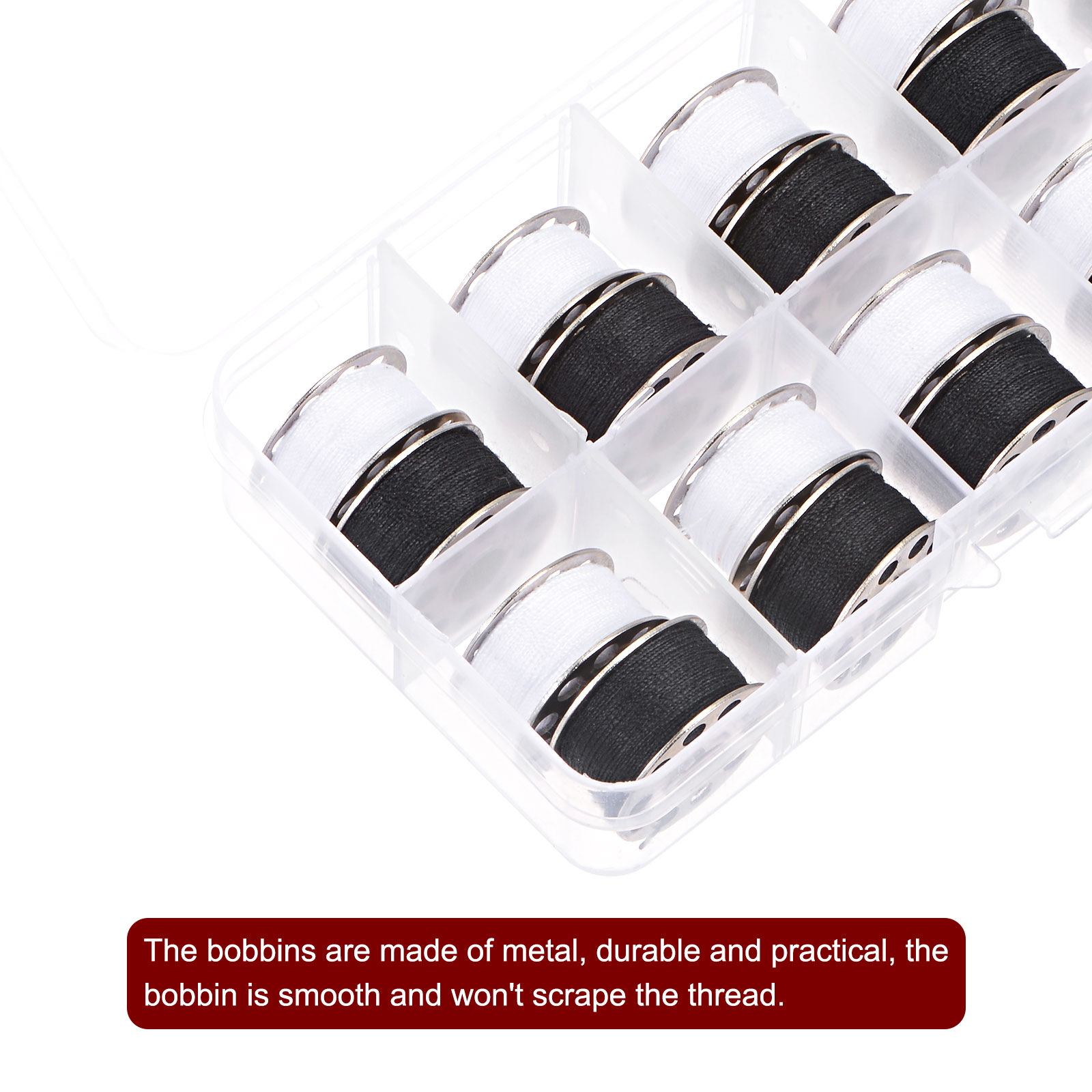 Harfington 2set Metal Bobbins and Prewound Sewing Thread Set of 20pcs ...
