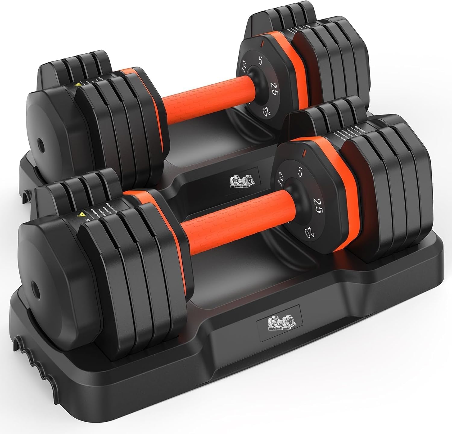 FED Fitness - 2026 FDB2 Updated Adjustable Dumbbells Pair 50LB Total (25LB Each) 5 Weight Levels ...