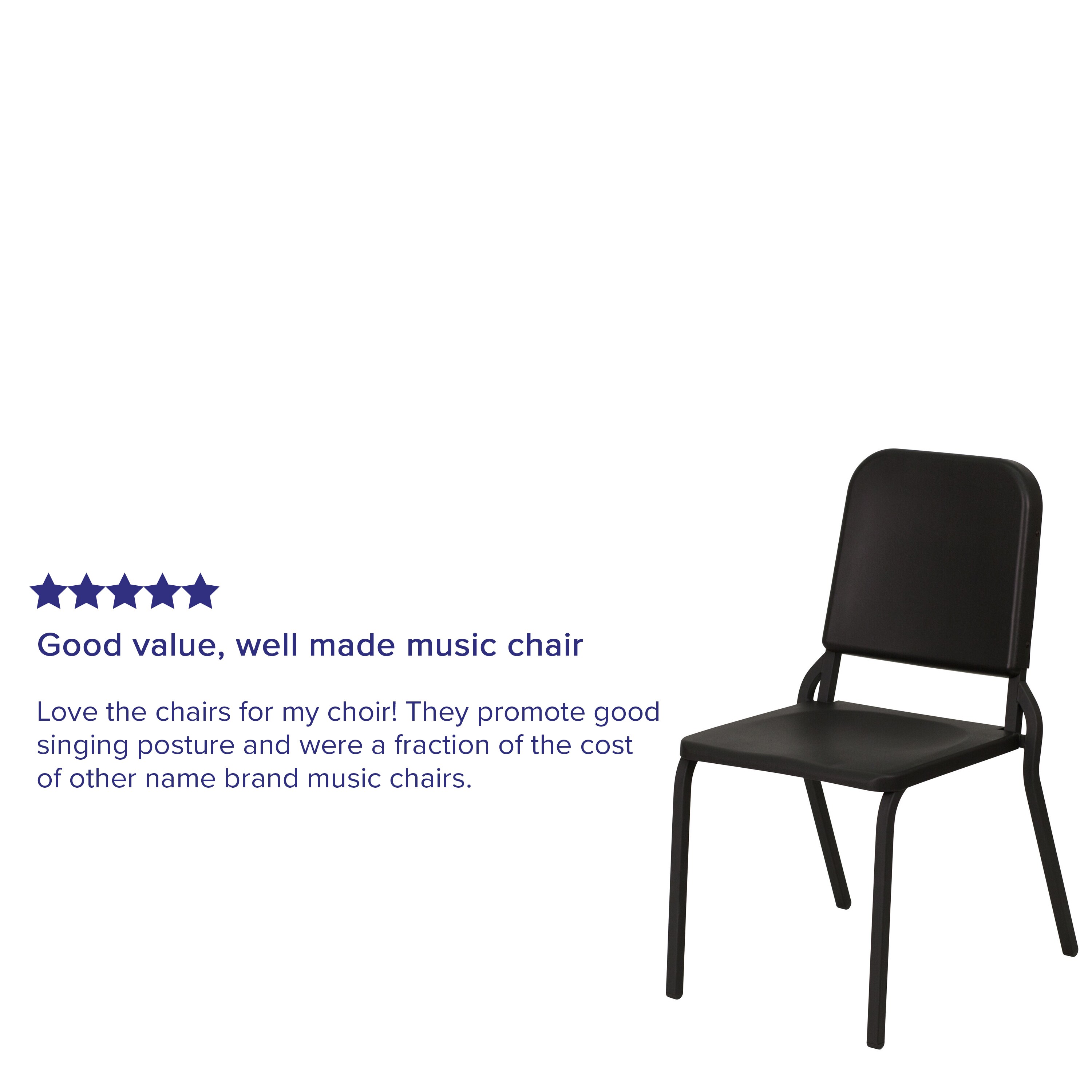 Black Stackable Plastic and Steel Music Chair