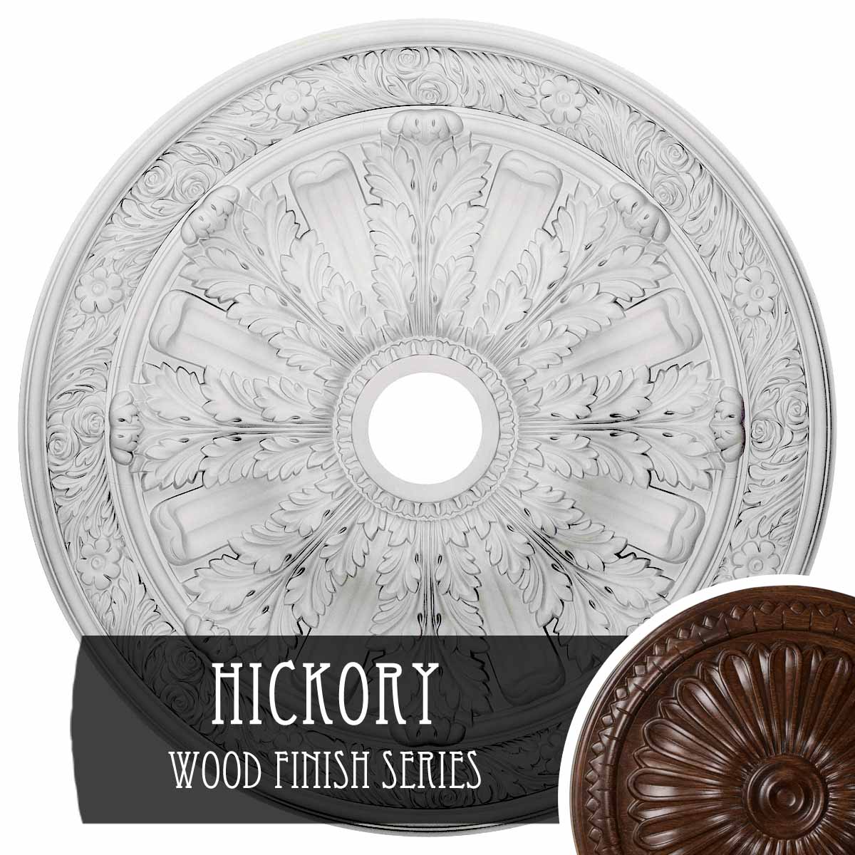 Ekena Millwork CM30FLHIS Flagstone 30-in W x 30-in L Hickory Polyurethane Ceiling Medallion