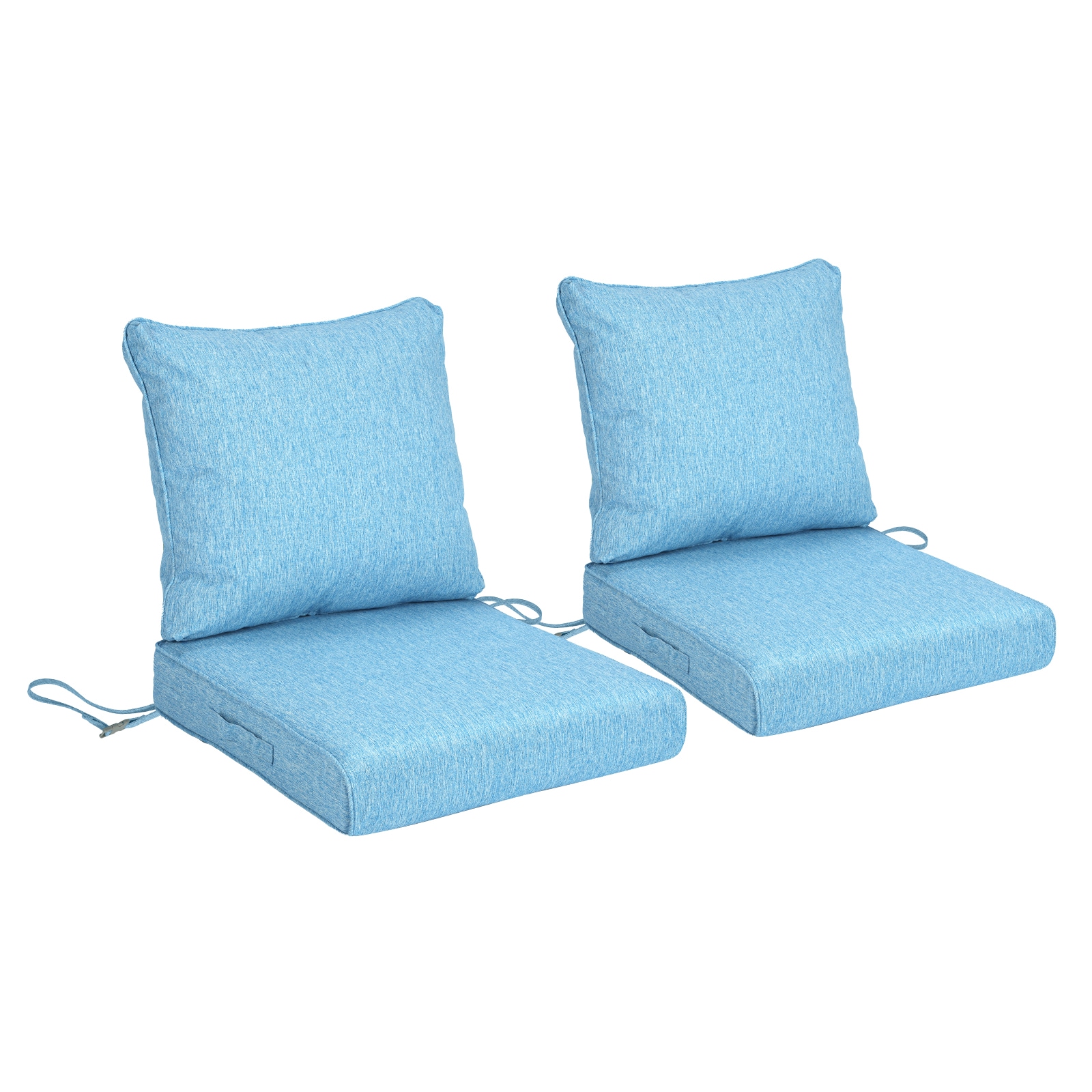 Aoodor A397-PLELE Deep Seat Cushion Set 24-in x 24-in 4 -Piece Lake Blue Patio chair cushion