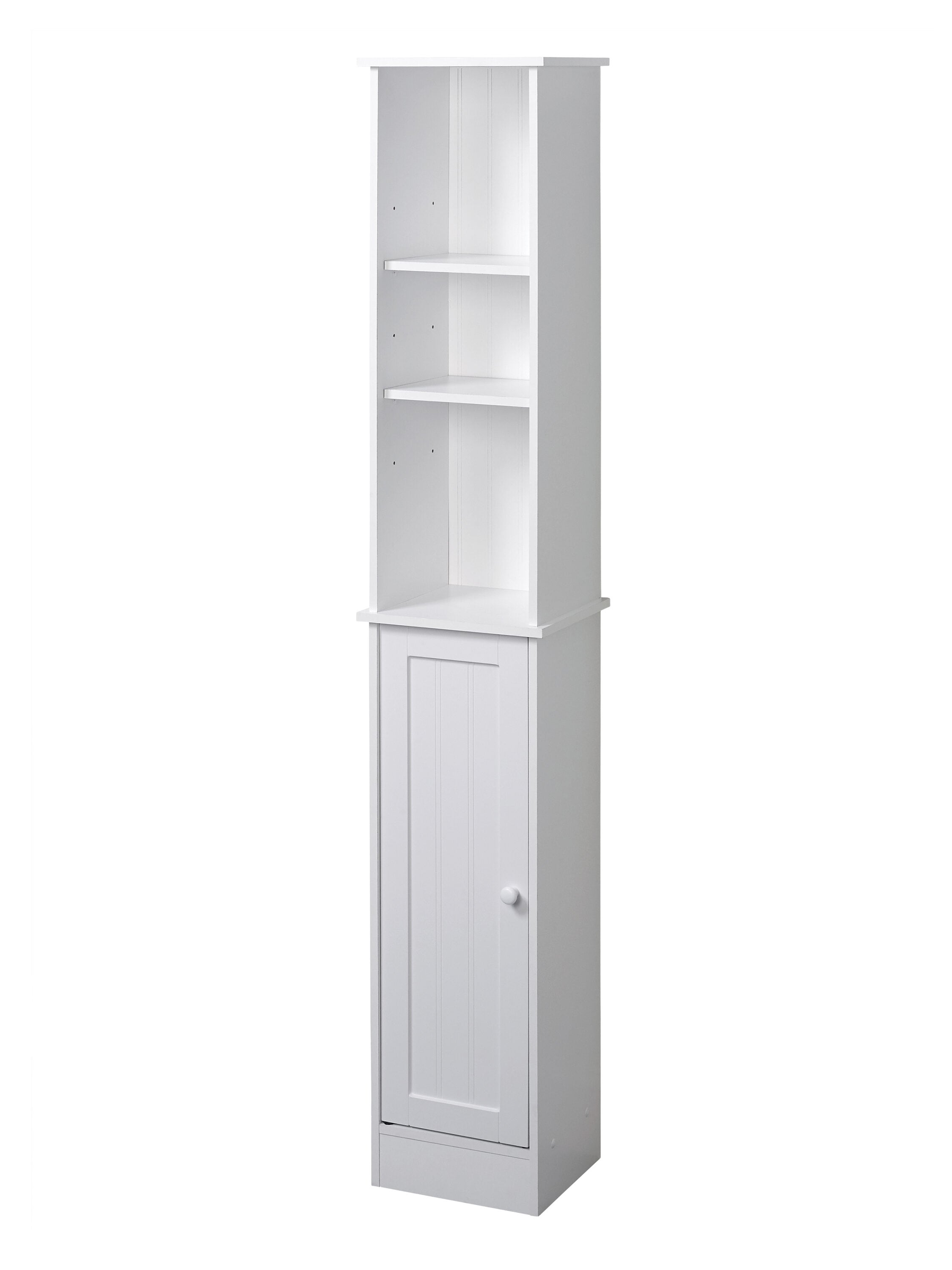 Zenna Home E9148WW 11.5-in x 66.5-in x 9.75-in White Freestanding Linen Cabinet