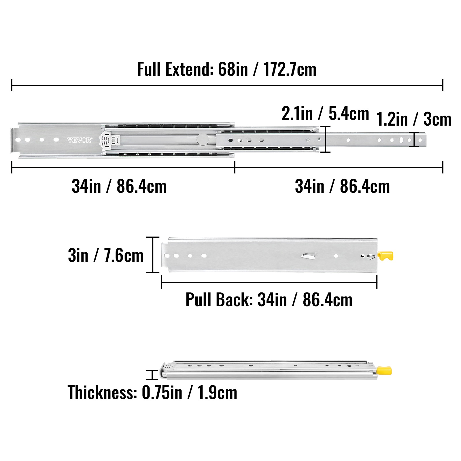 VEVOR CTDG34YC500B00001V0 Drawer-Slides - View #10