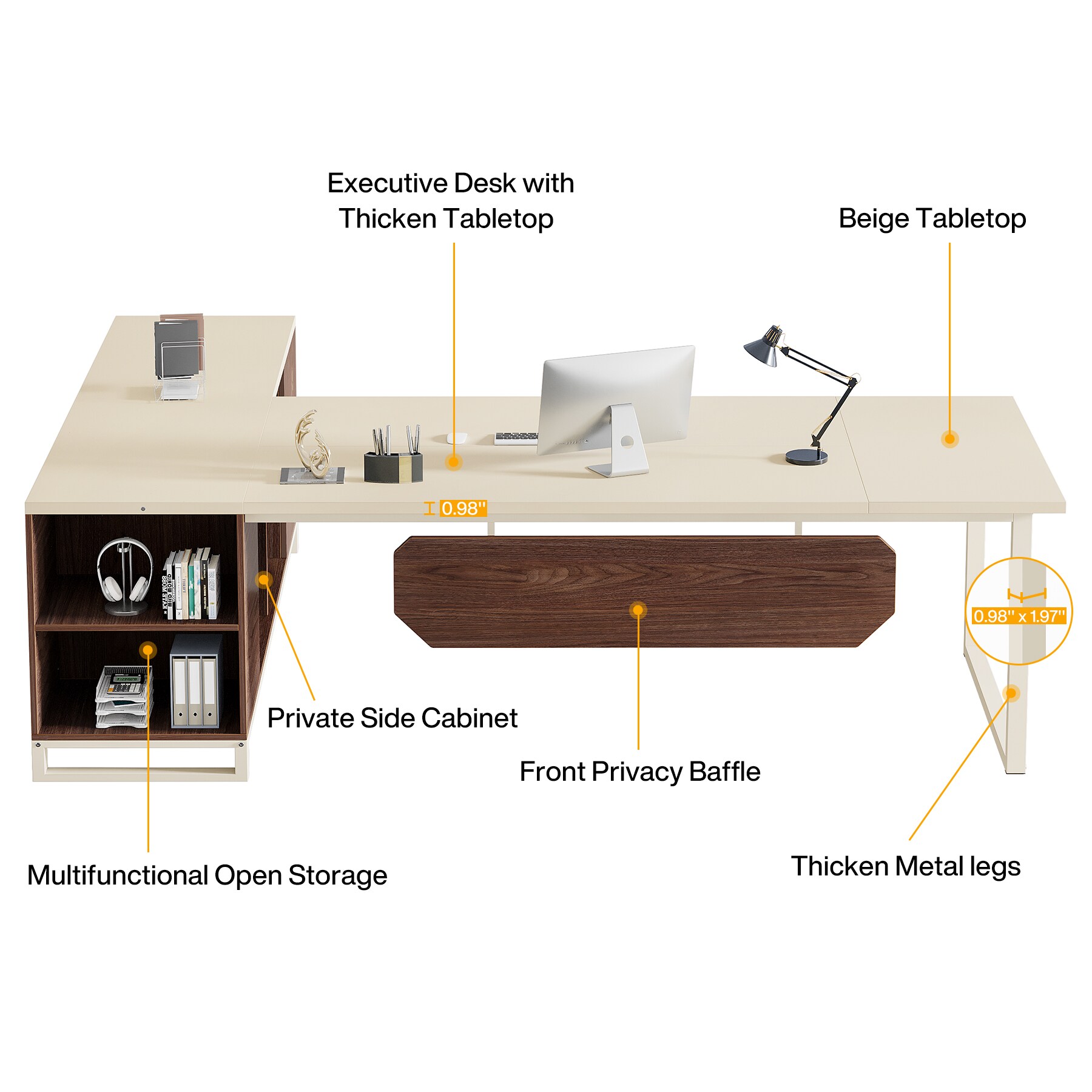Tribesigns LWFD-XK00670 Office-Tables - View #6