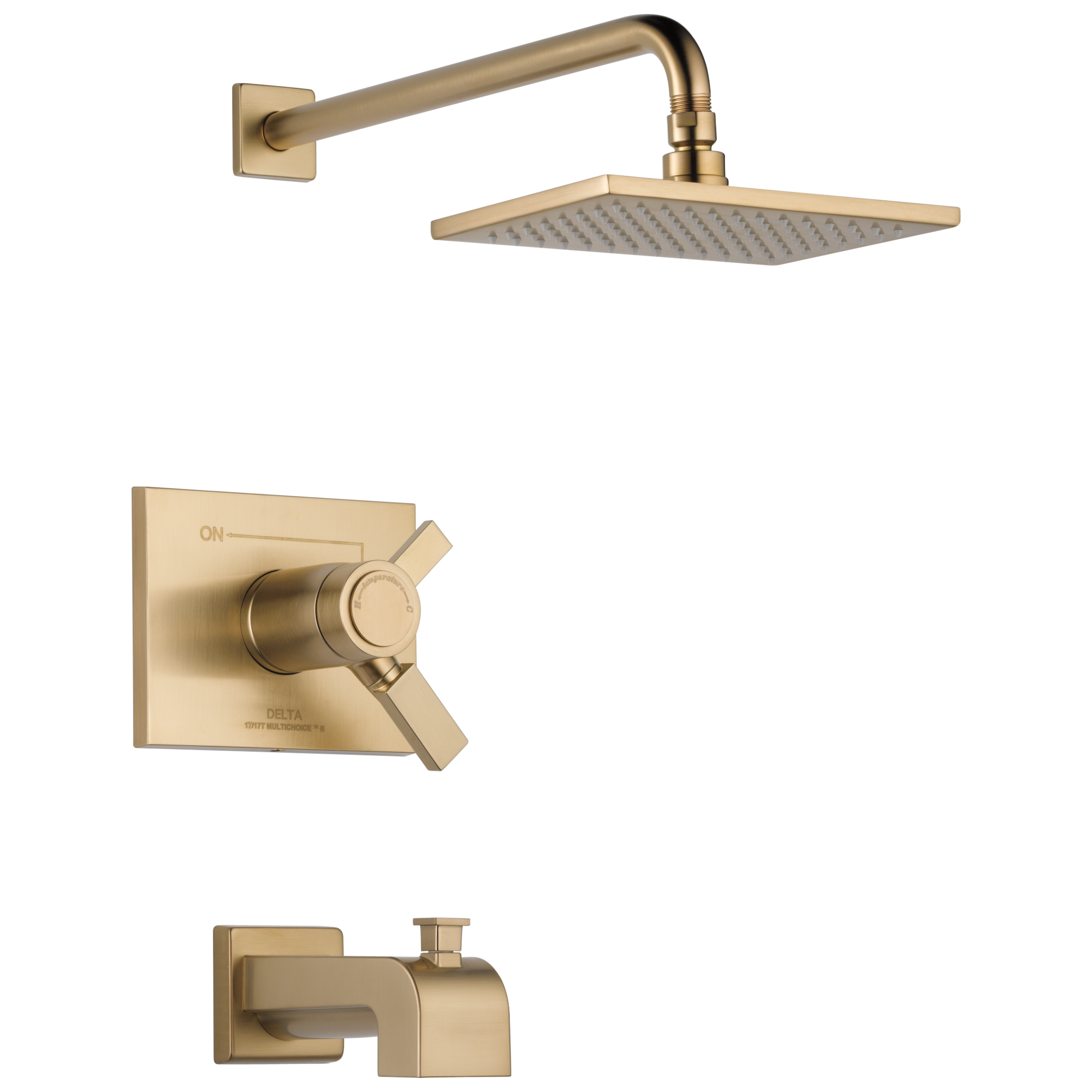 Delta T17T453-CZ Vero Champagne Bronze 2-handle Single function 8.656-Inches Square Bathtub and shower Faucet