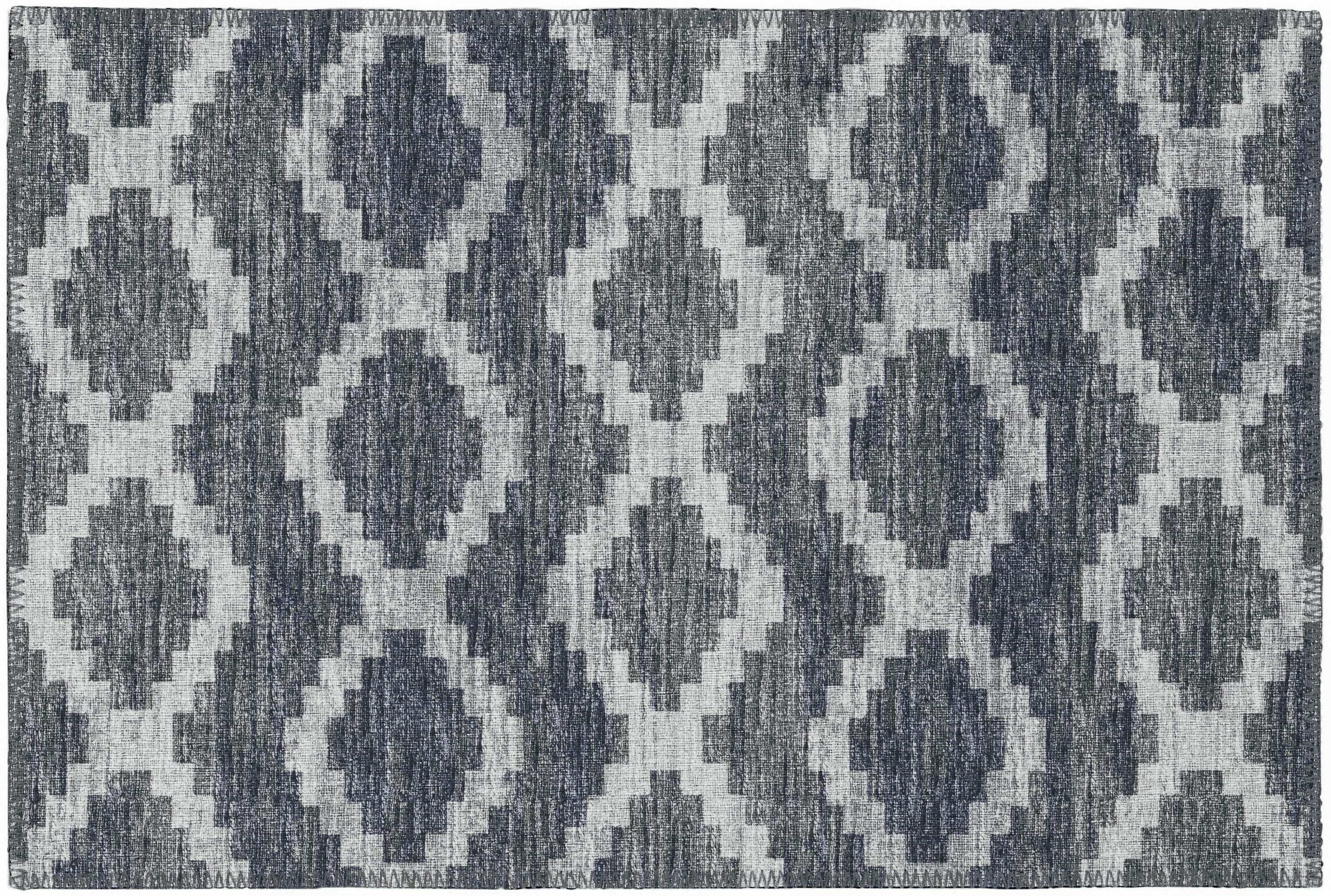 Addison Rugs AYU39GR20X30 Yuma 2 x 3 (ft) Chenille Gray Rectangular Indoor/Outdoor Geometric Southwestern Machine washable Throw rug