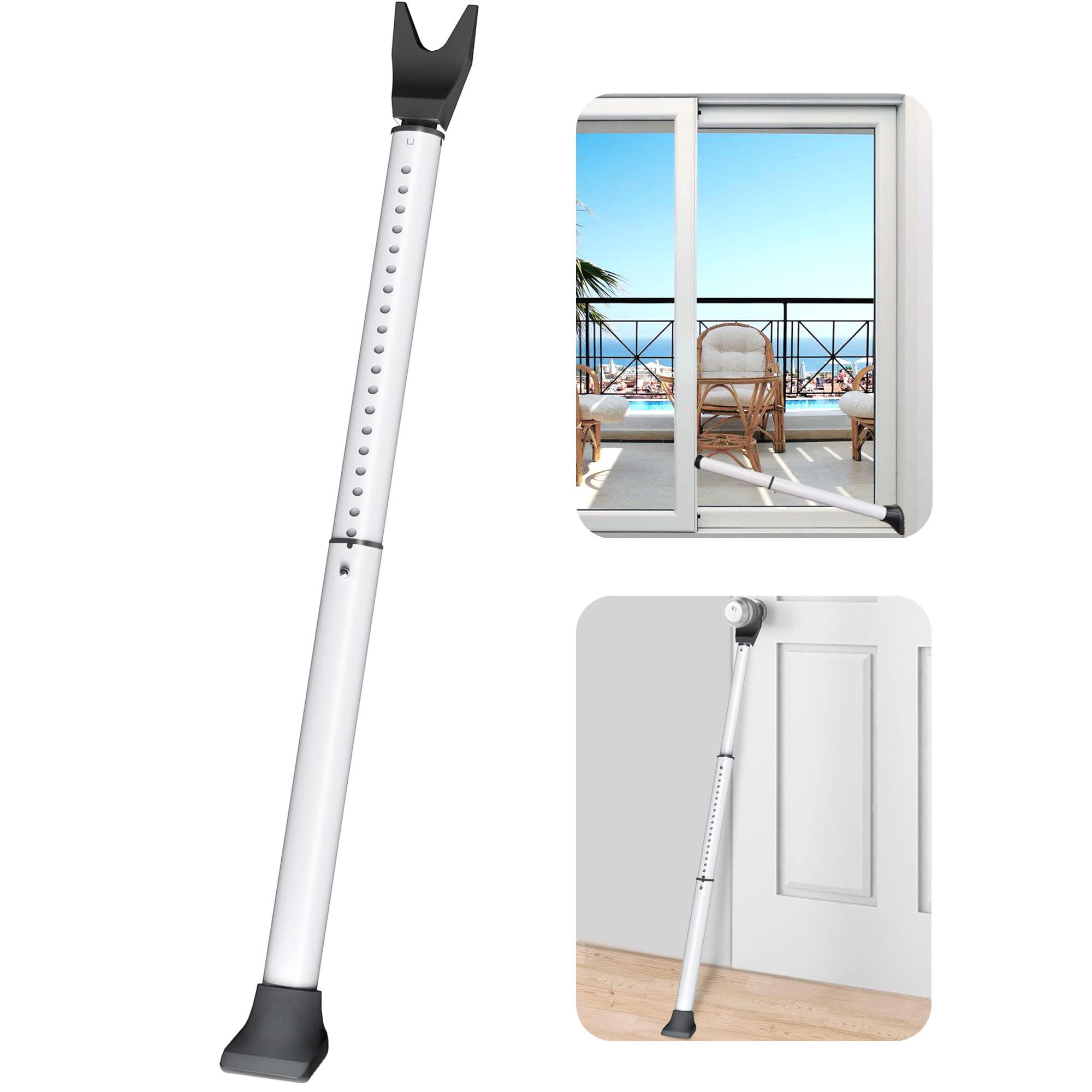 Phyfalip -  Adjustable Sliding Patio Door Security Bar Heavy Duty Door Jammer for Home Apartment ...