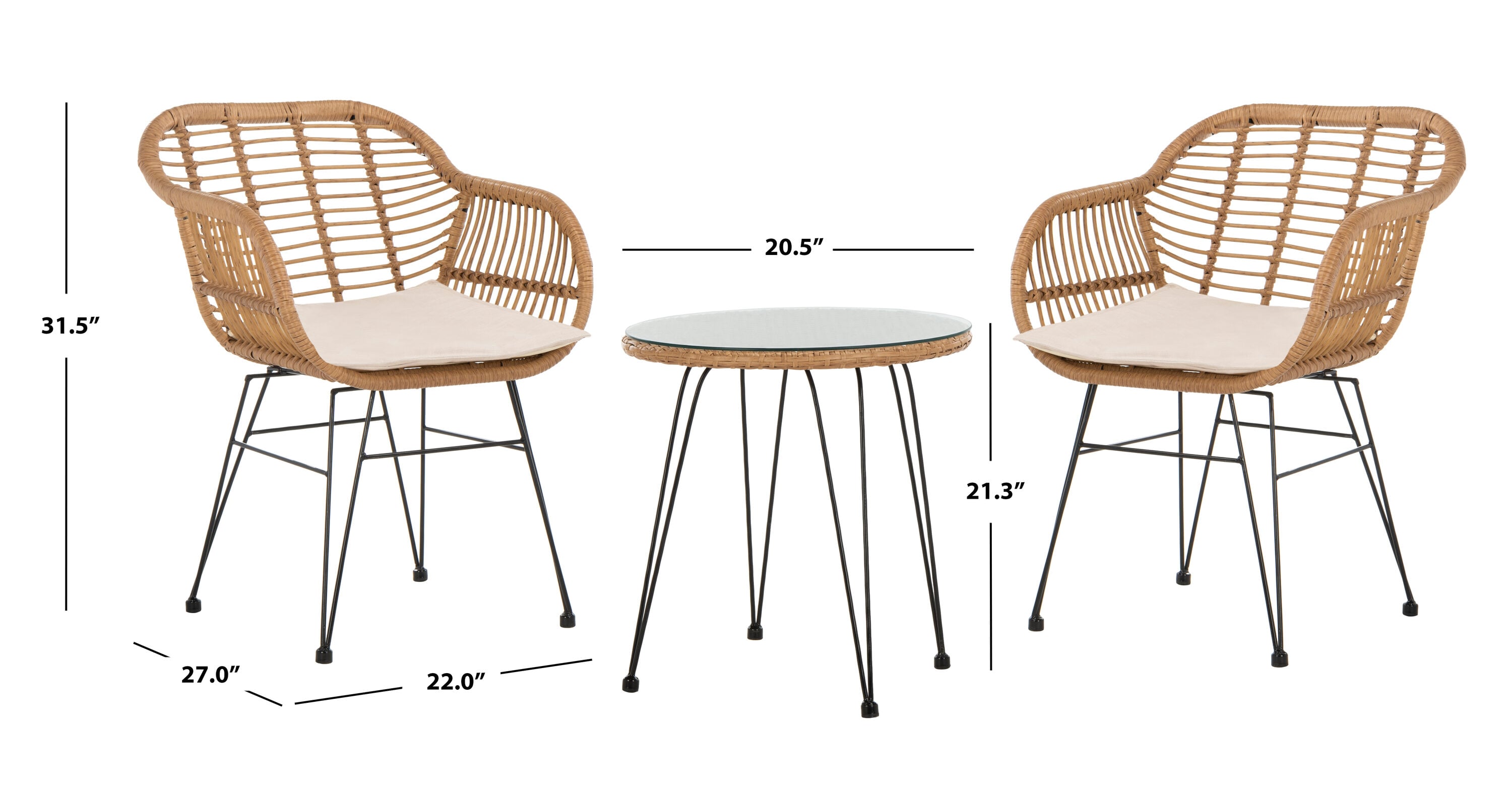Safavieh PAT9004C Patio-Conversation-Sets - View #7