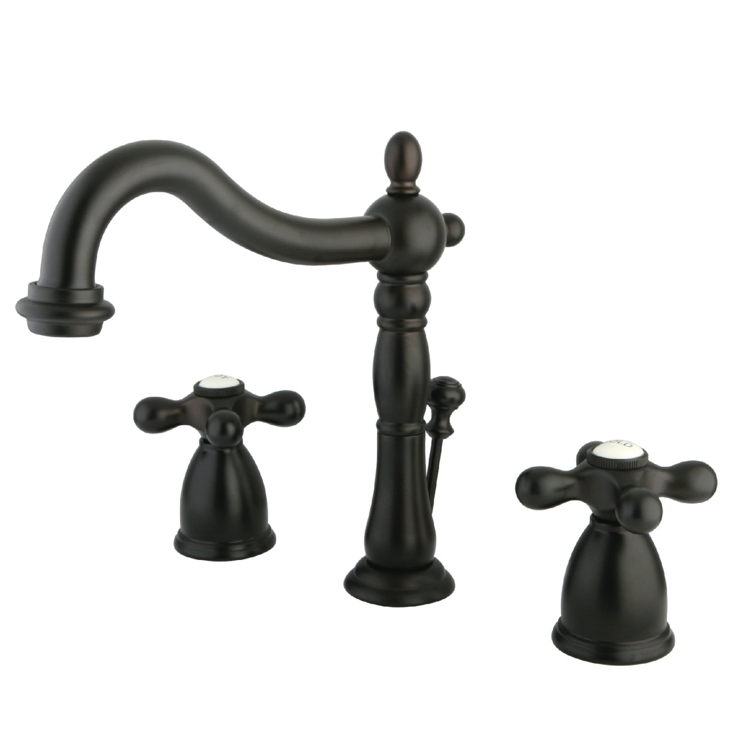 Kingston Brass Georgian Oil-Rubbed Bronze 2-handle Widespread High-arc  Bathroom Sink Faucet with Drain in the Bathroom Sink Faucets department at 