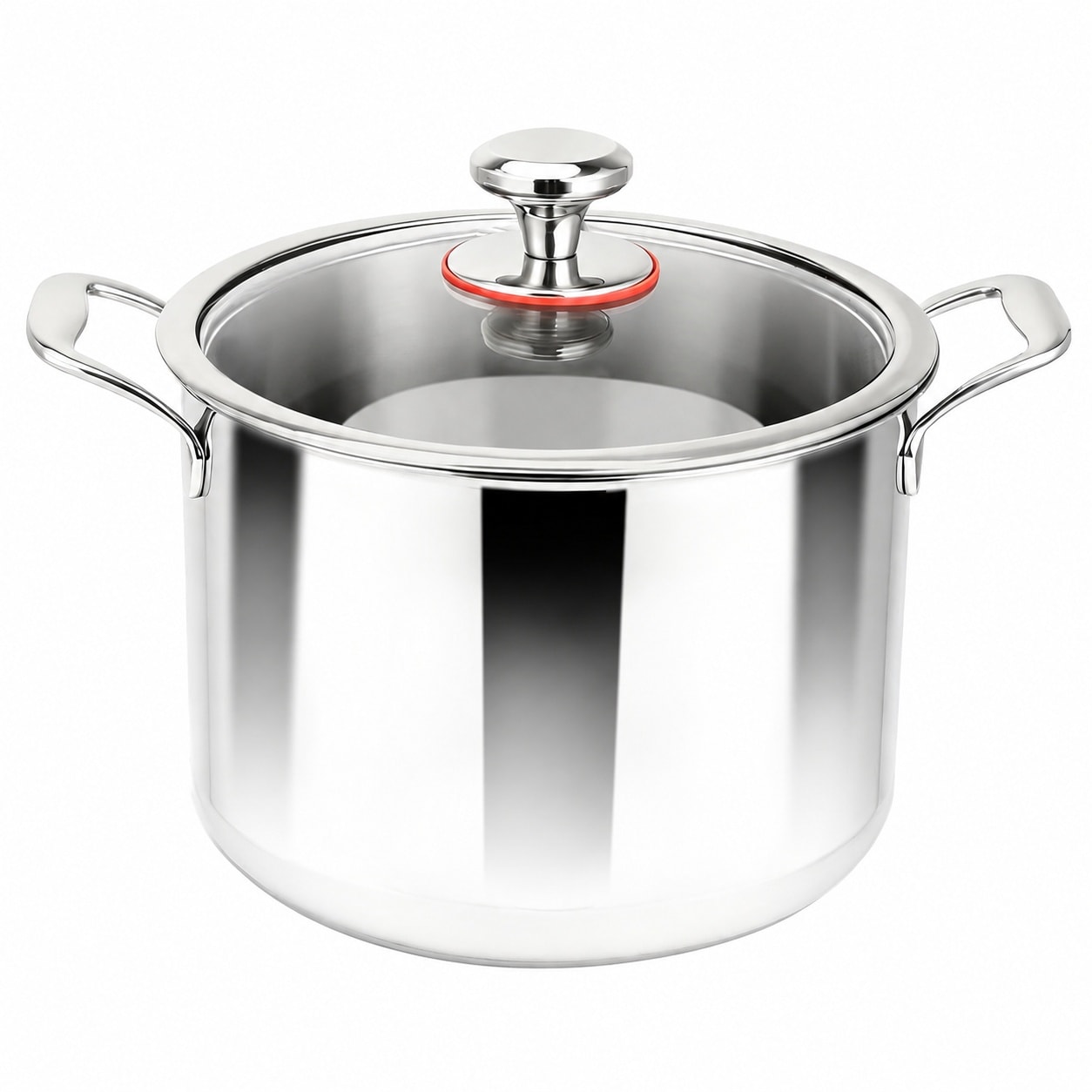 Aoibox  8 Qt Pure Titanium Stock Pot with Tempered Glass Lid Lightweight Induction Compatible Soup Cooking Pot