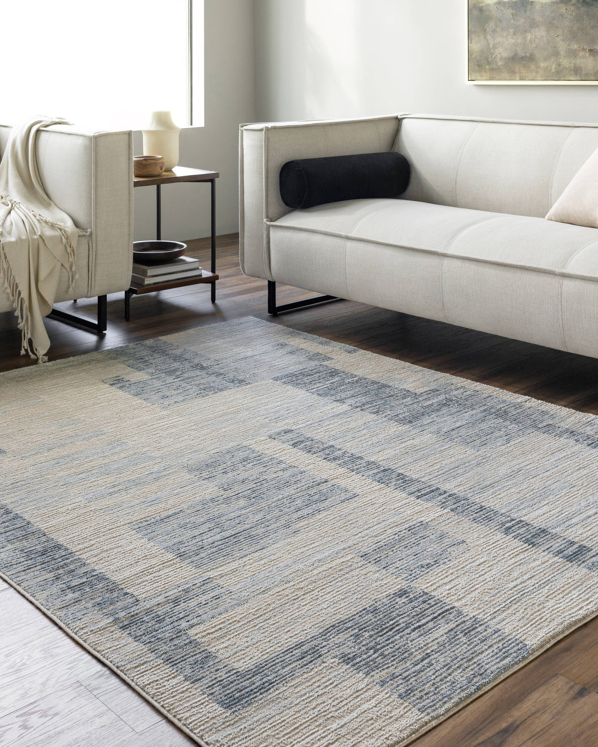 Livabliss ALG2353-71010 Allegro 8 x 10 (ft) Loomed Polyester Tan Rectangular Indoor Geometric Mid-Century Modern Area rug
