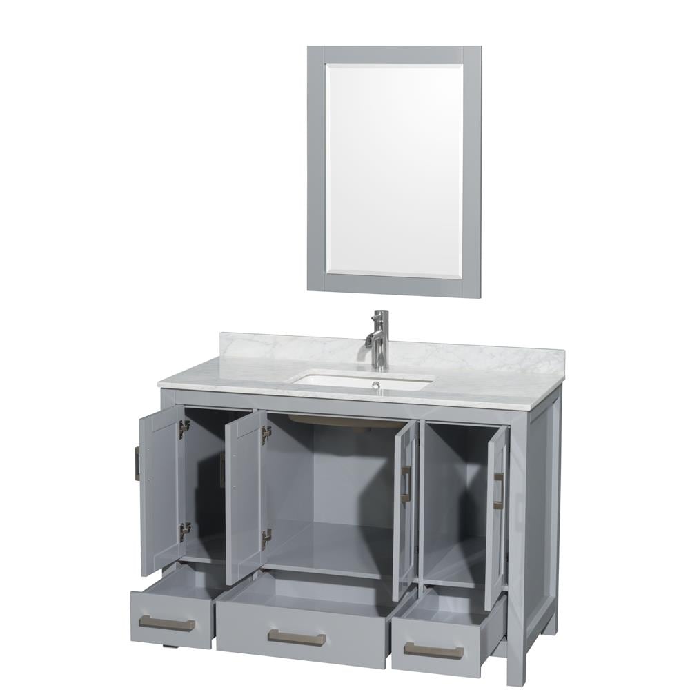 Wyndham Collection WCS141448SGYCMUNSM24 Bath-Vanity-Combo - View #2