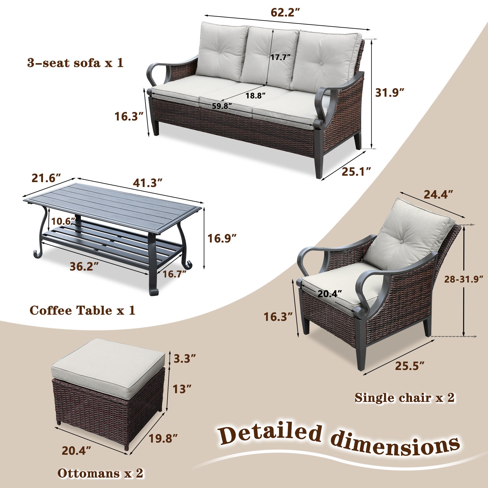 NOBLEMOOD LS-2025LG Patio-Conversation-Sets - View #6