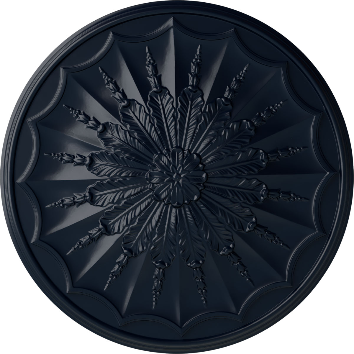 Ekena Millwork CM27ARMDF Artis 27.125-in W x 27.125-in L Painted Midnight Dream Polyurethane Whole Ceiling Medallion