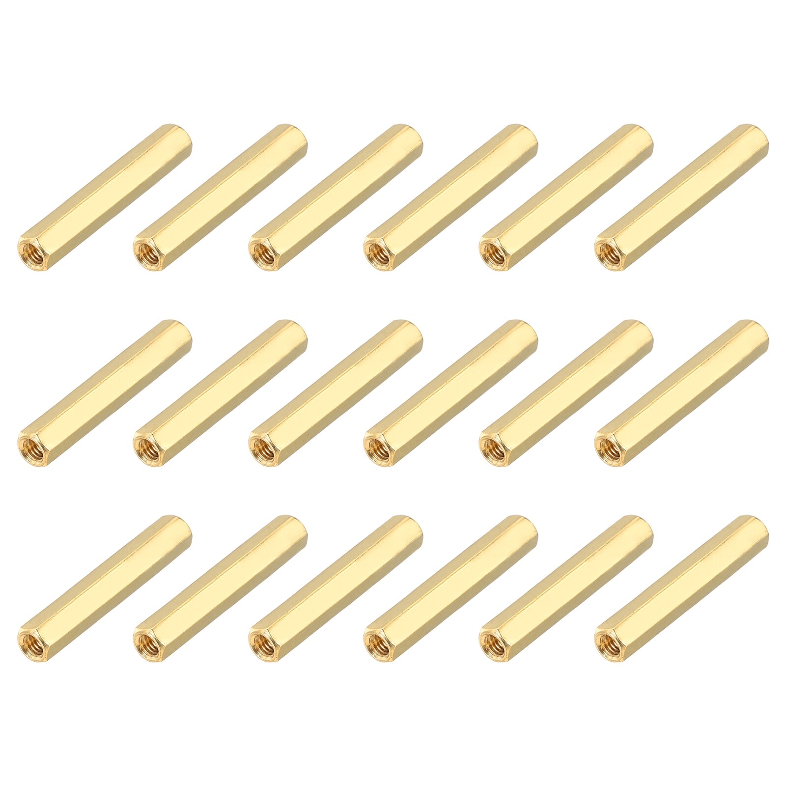 Unique Bargains Brass Hex Coupling Nuts M3x25mm Female Thread Hexagonal ...