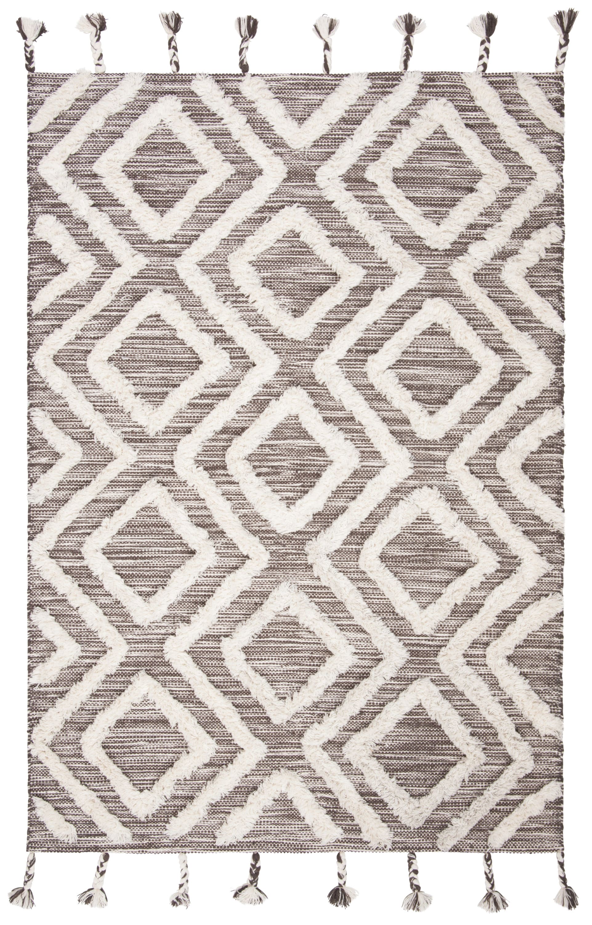 Safavieh KNY331T-5 Kenya Shouko 5 x 8 (ft) Tufted Wool Brown/Ivory Rectangular Indoor Geometric Bohemian/Eclectic Area rug
