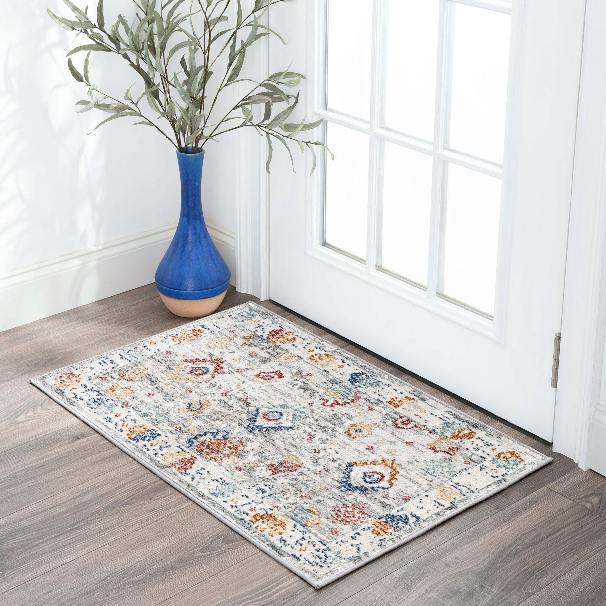 Tayse GRD6017 2X3 Garden 2 x 3 (ft) Loomed Polypropylene Cream Rectangular Indoor Throw rug