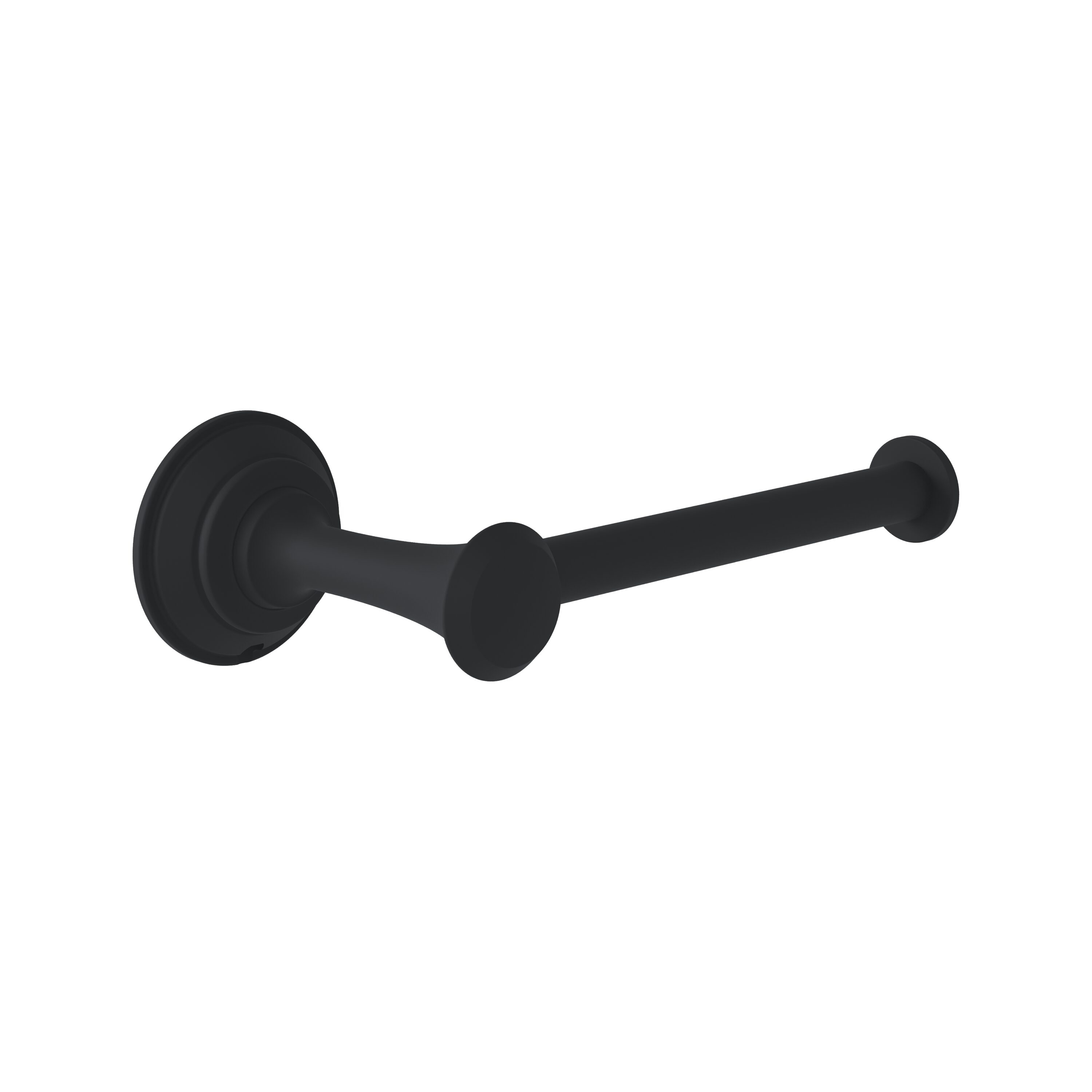 Symmons 583TPMB Braston Matte Black Wall mount Single post Toilet Paper Holder 1 -Rolls with Storage