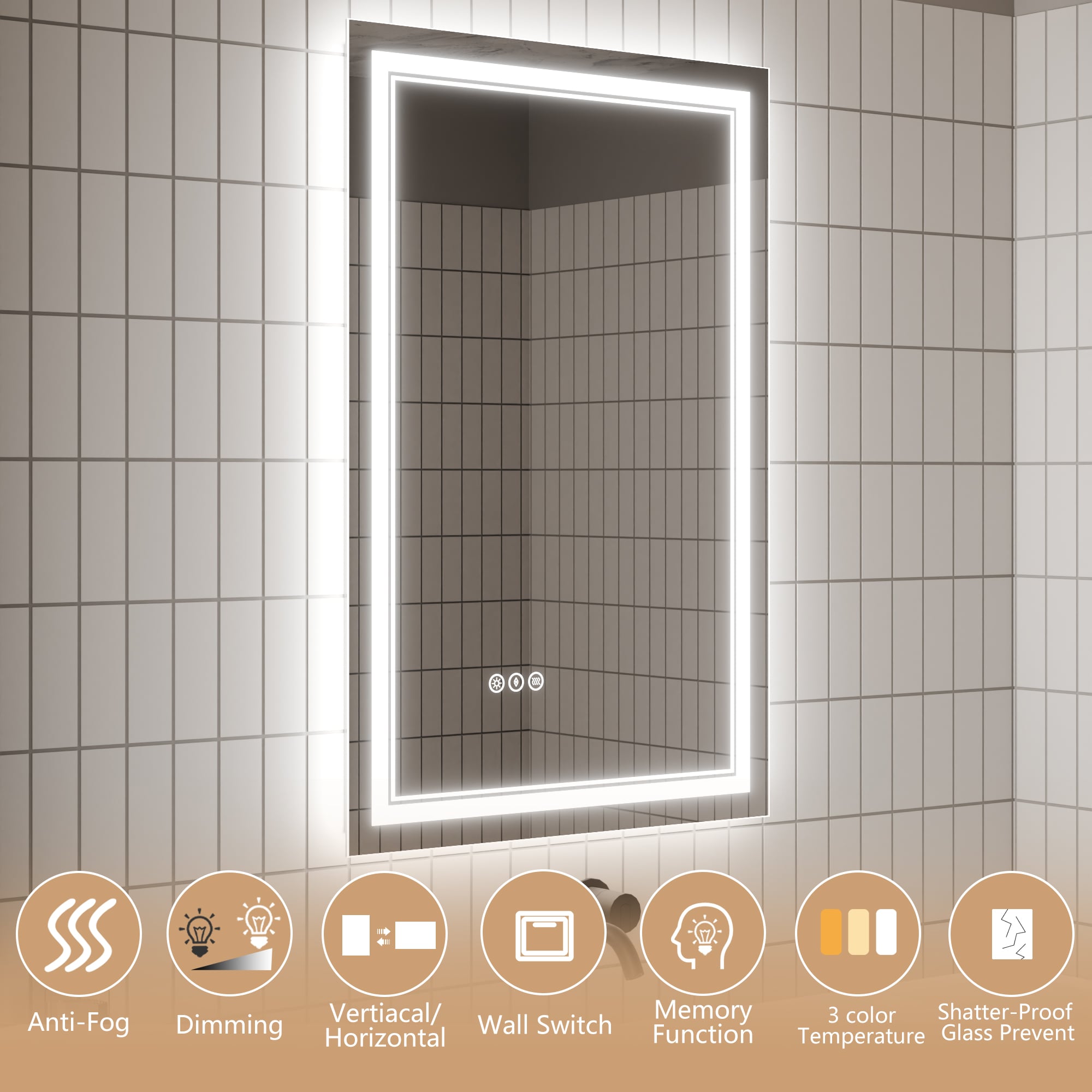 WELLFOR EX-TF2436 Framed-Bath-Mirrors - View #5