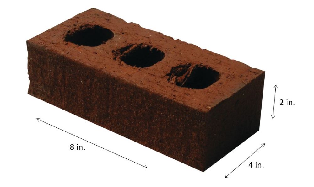 8-in x 4-in Red Clay Cored Brick
