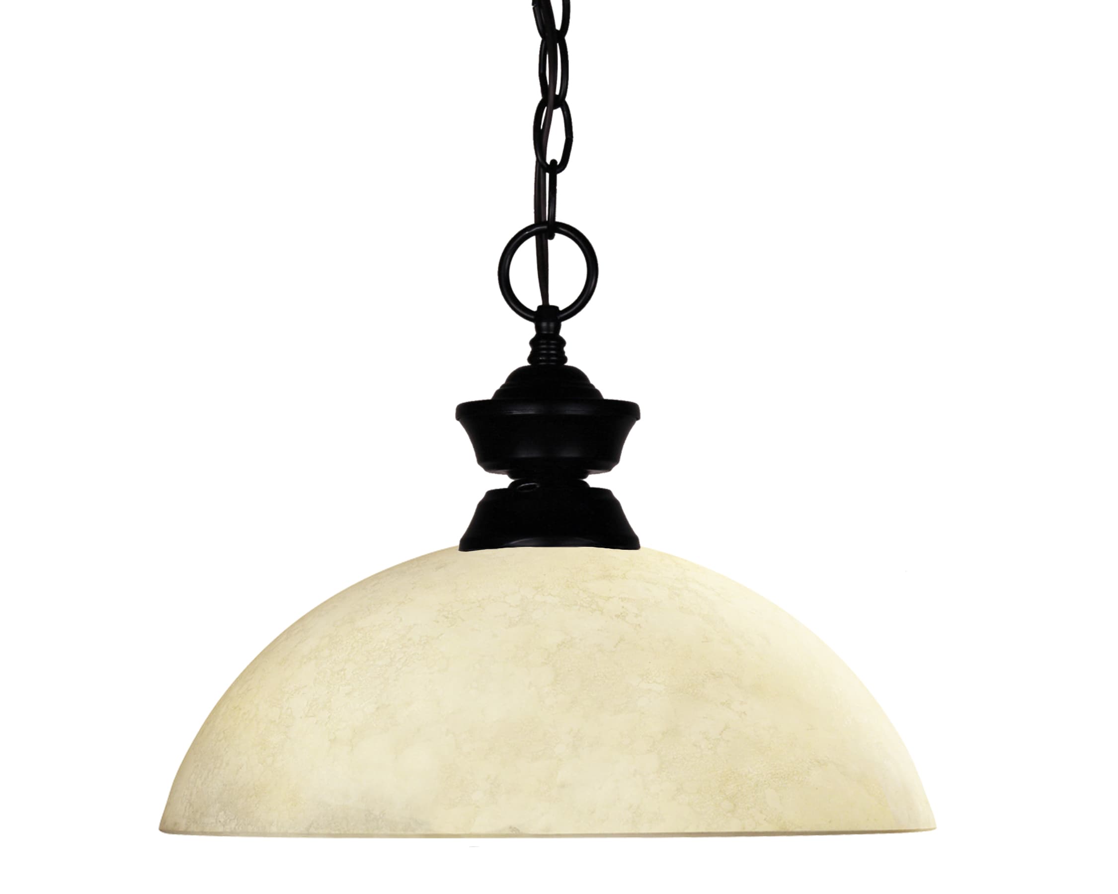 Z-Lite 100701MB-DGM14 Windsor Matte Black Modern/contemporary Art glass Dome Medium Hanging Pendant light